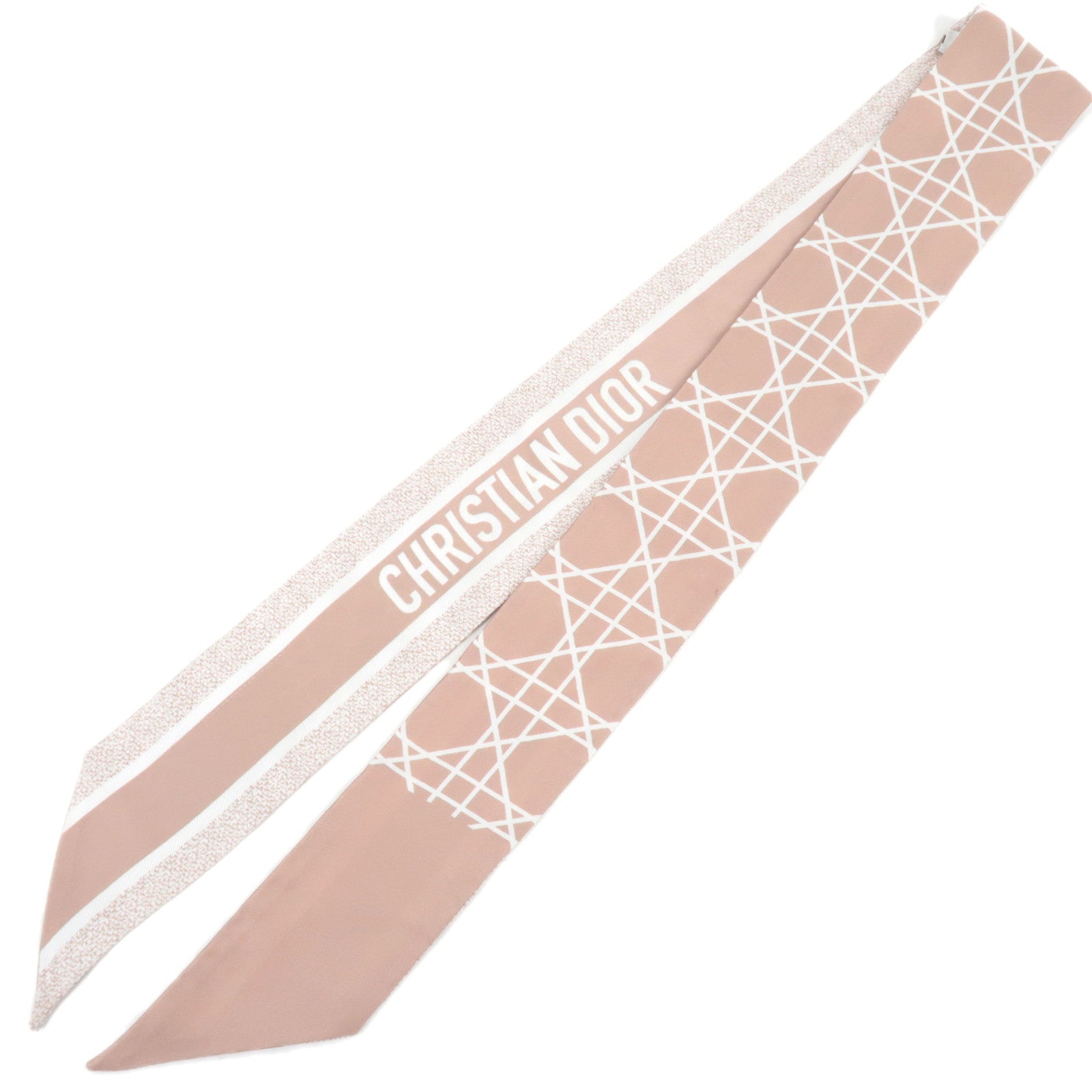 Christian Dior Mitzah Twilly Scarf 100% Silk Beige85583