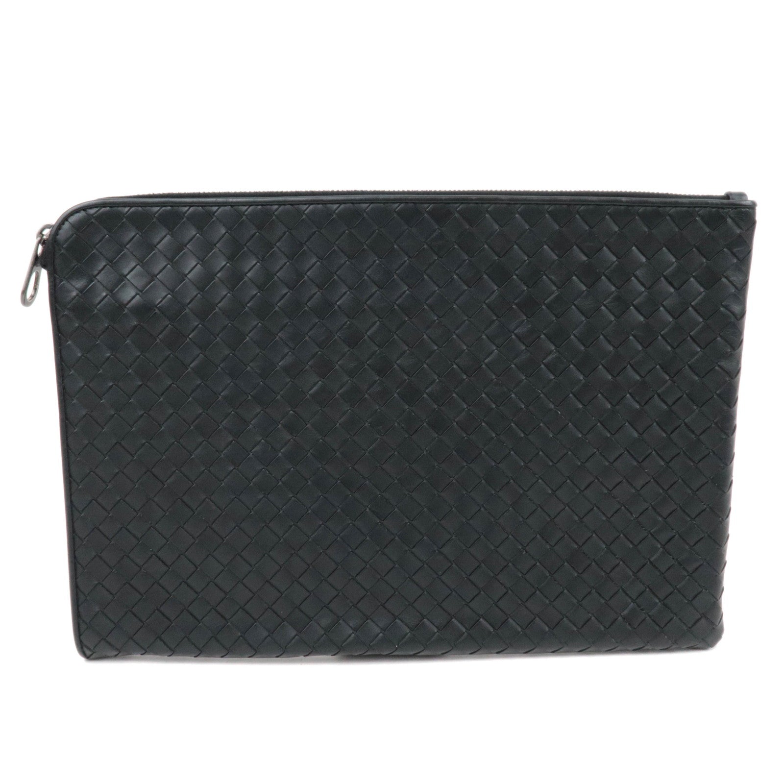 BOTTEGA VENETA Intrecciato Leather Clutch Bag Black85603