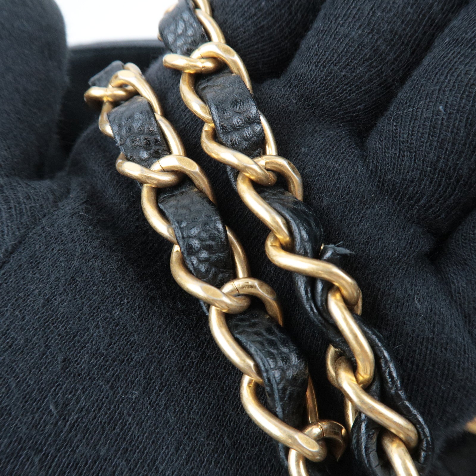 CHANEL Matelasse Shopping Chain Tote Bag Caviarskin BlackA91046