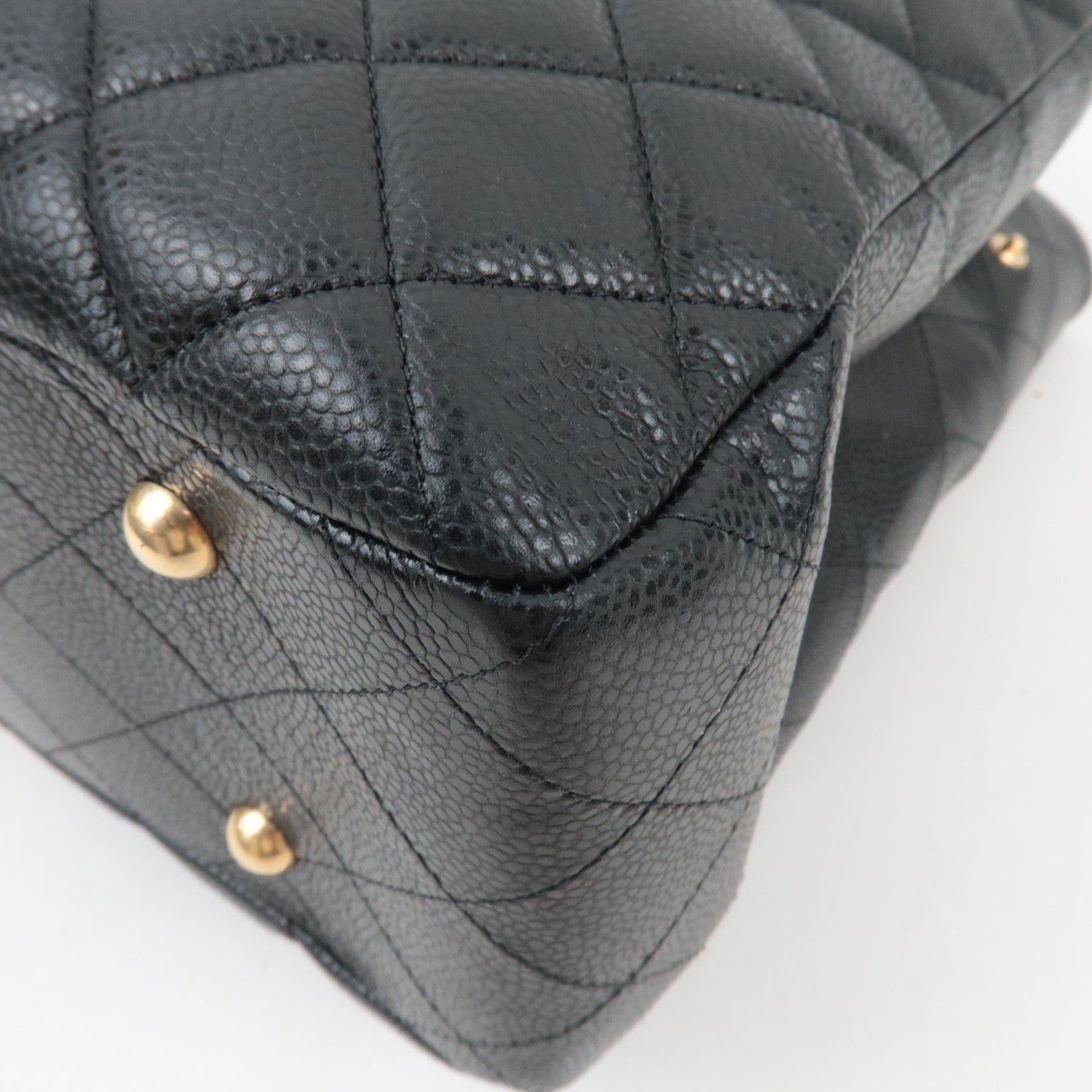 CHANEL Matelasse Shopping Chain Tote Bag Caviarskin BlackA91046