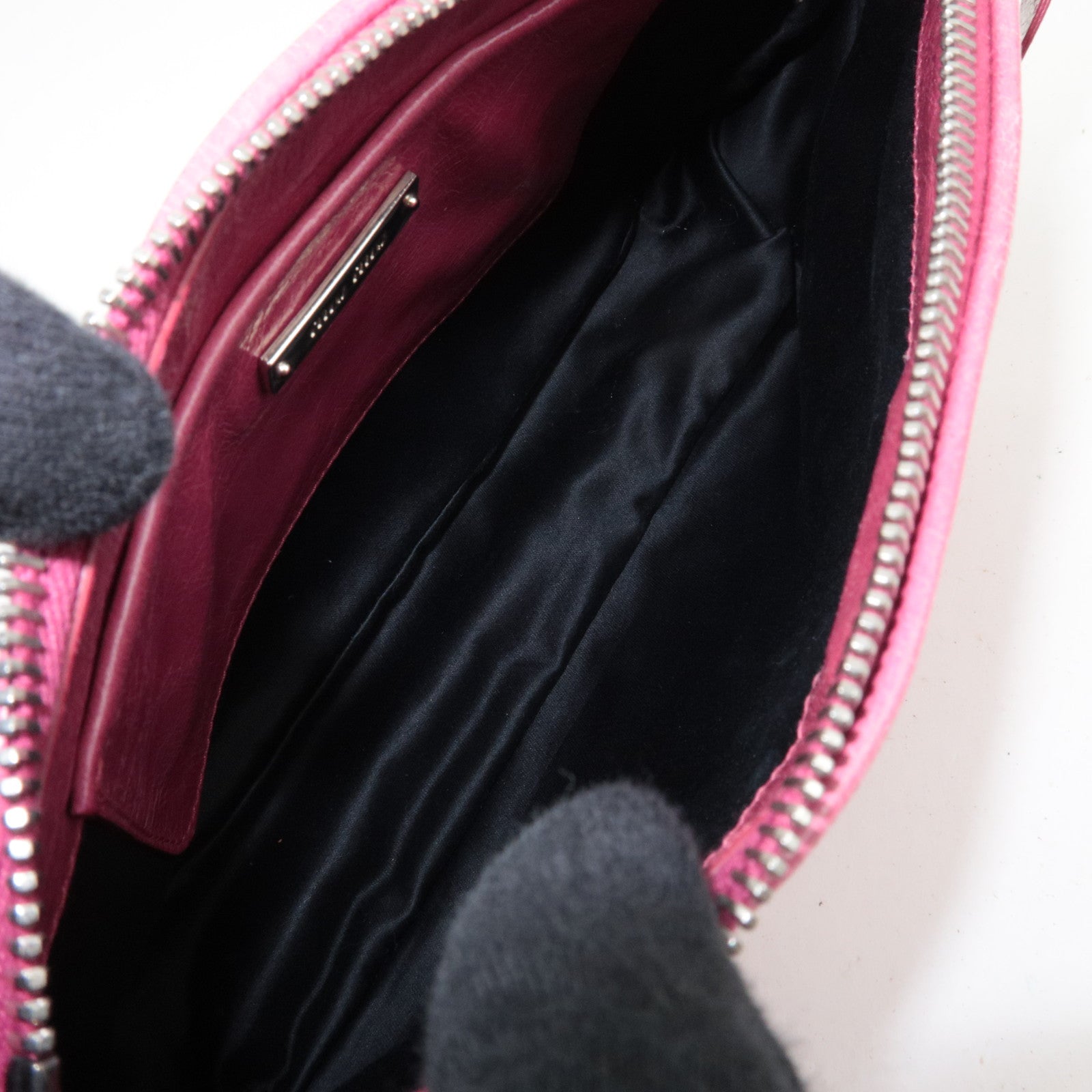 MIU MIU Ribbon Leather Shoulder Bag Pink RR1892