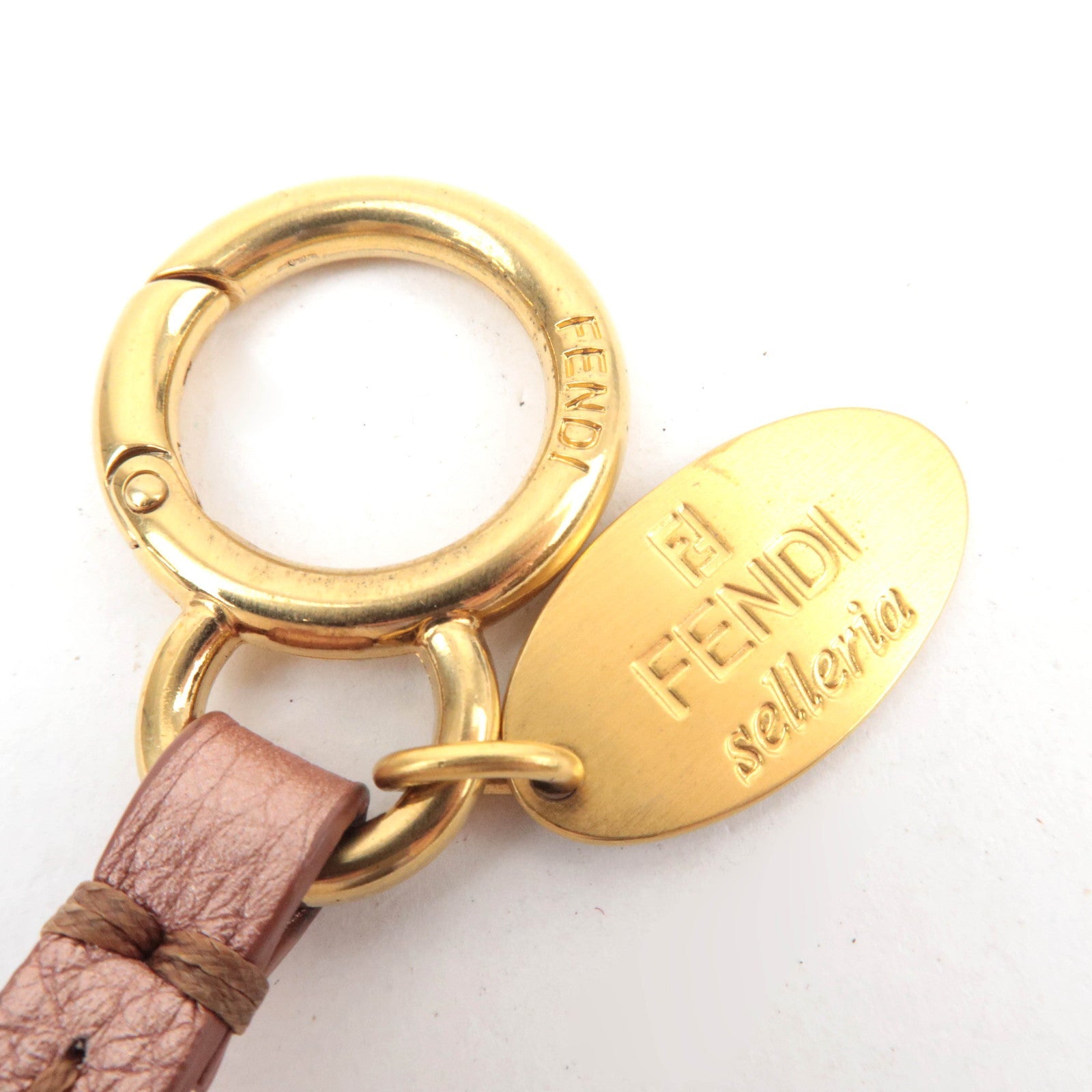 FENDI Pompom Fur Bag Charm White Pink