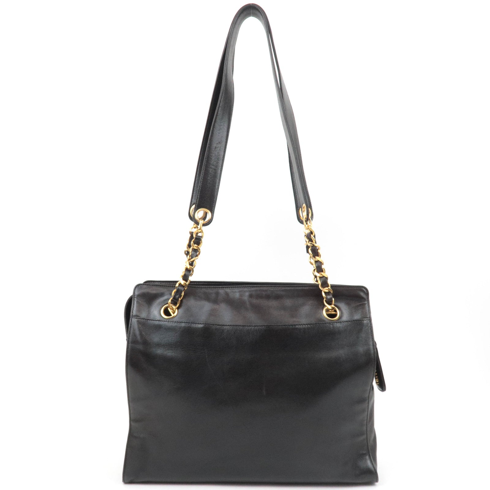 CHANEL Coco Mark Chain Lambskin Shoulder Bag Black 3654781