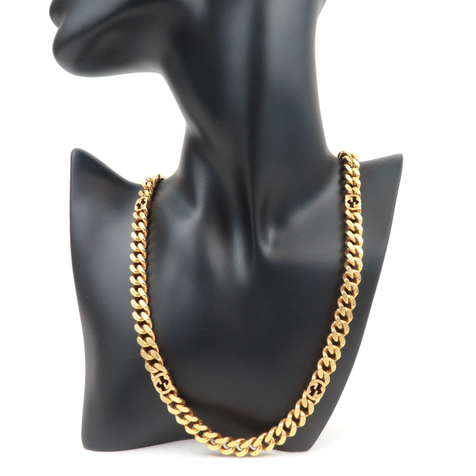 GUCCI Interlocking G Chain Necklace Gold Color