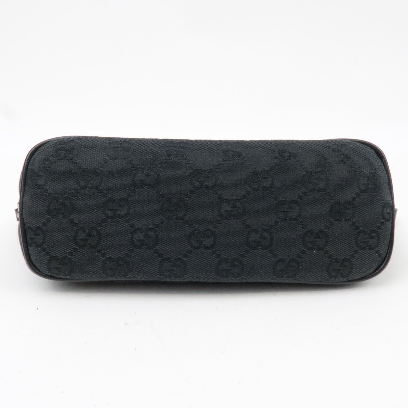 GUCCI Boat Bag GG Canvas Leather Black 07198