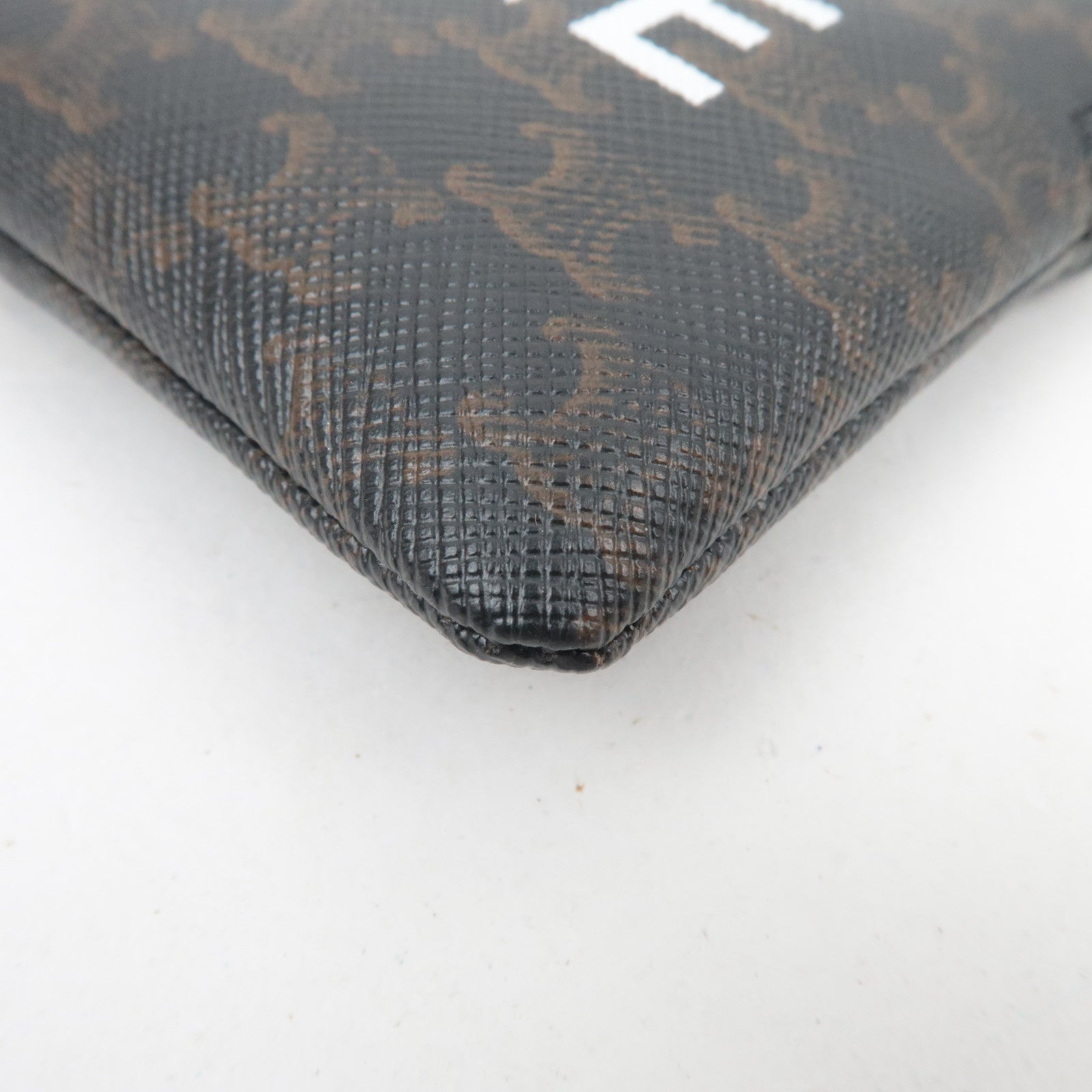 CELINE Triomphe PVC Logo Coin Case Black Brown