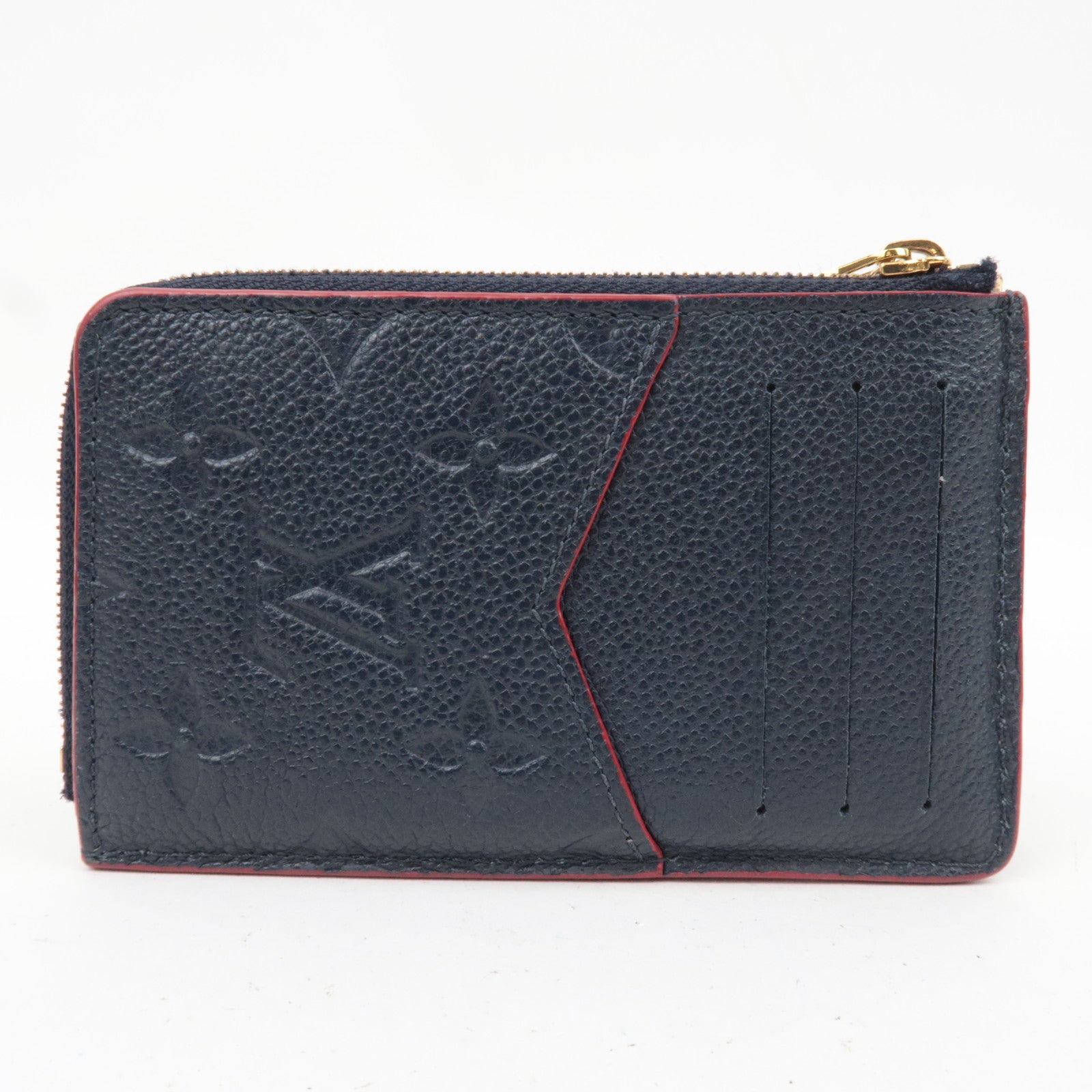 Louis Vuitton Monogram Empreinte Porte Carte Recto Verso Fragment Case Marine Rouge M69420 RFID