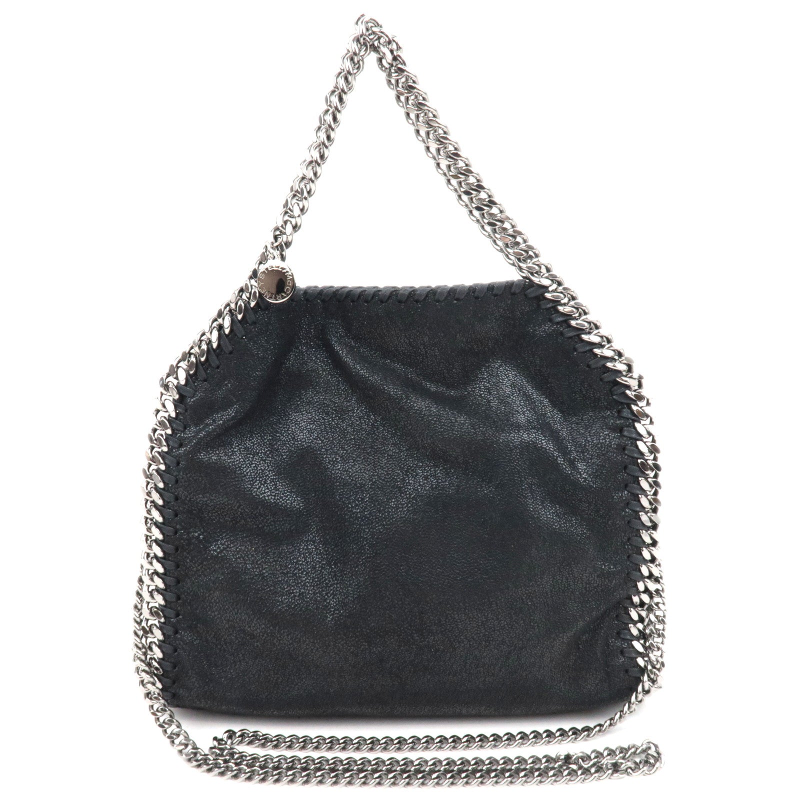 Stella McCartney Falabella Vegan Leather Metal Chain Tote Bag Black86033