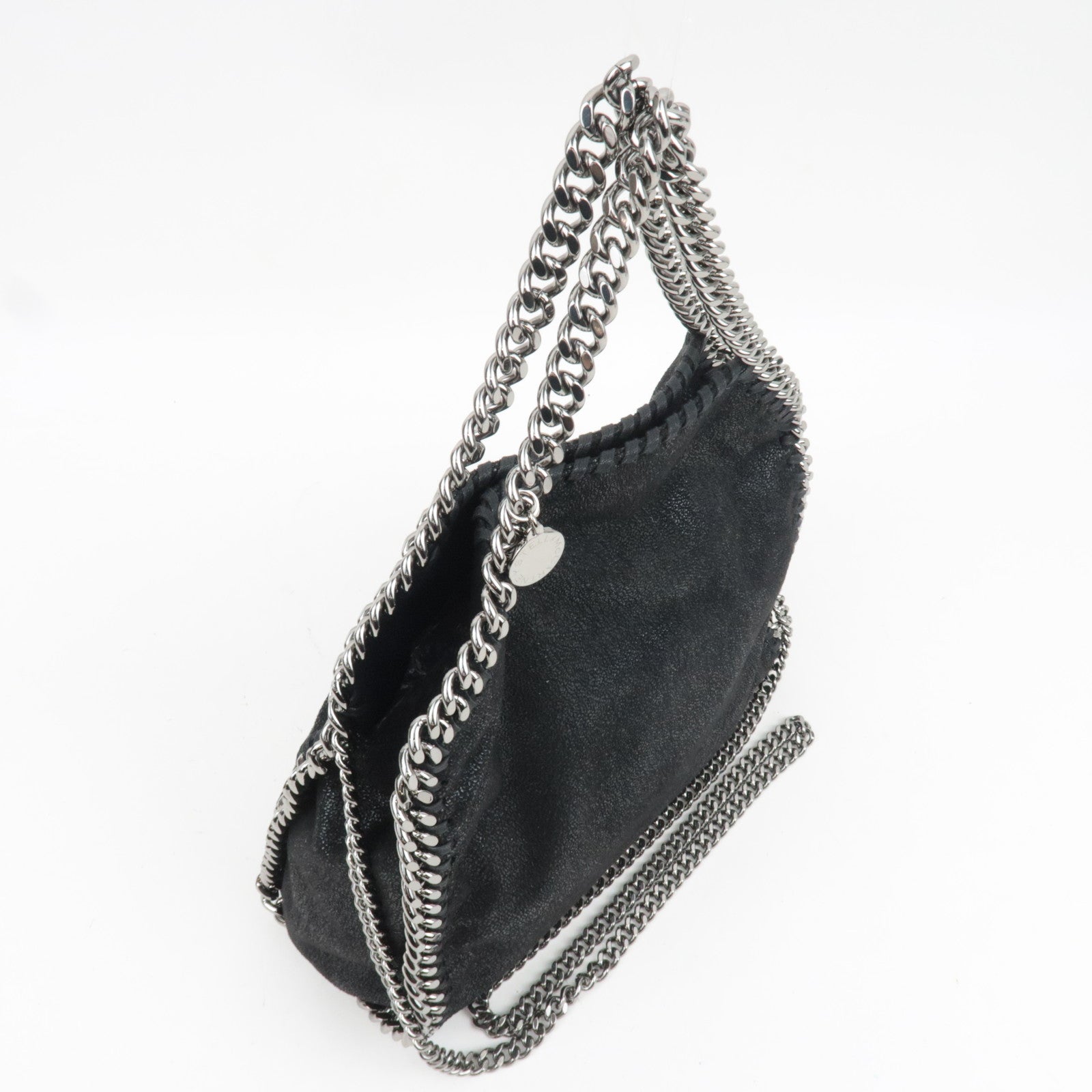 Stella McCartney Falabella Vegan Leather Metal Chain Tote Bag Black