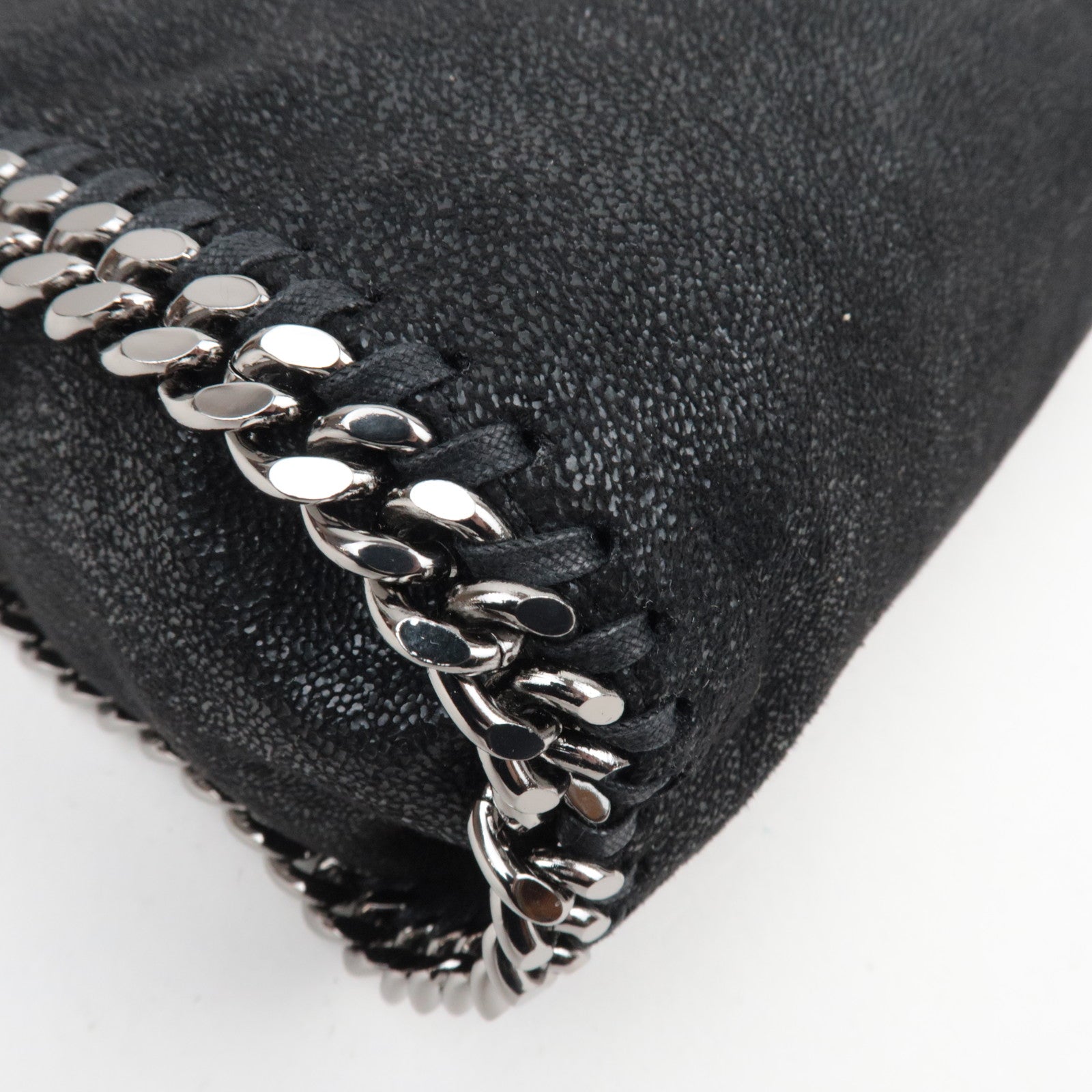 Stella McCartney Falabella Vegan Leather Metal Chain Tote Bag Black