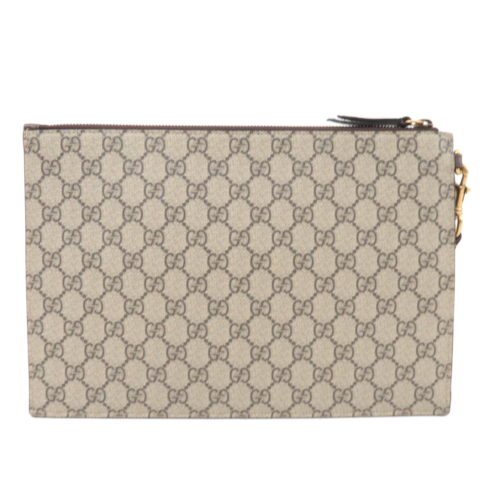 GUCCI Neo Vintage GG Supreme Leather Clutch Bag Beige 473956