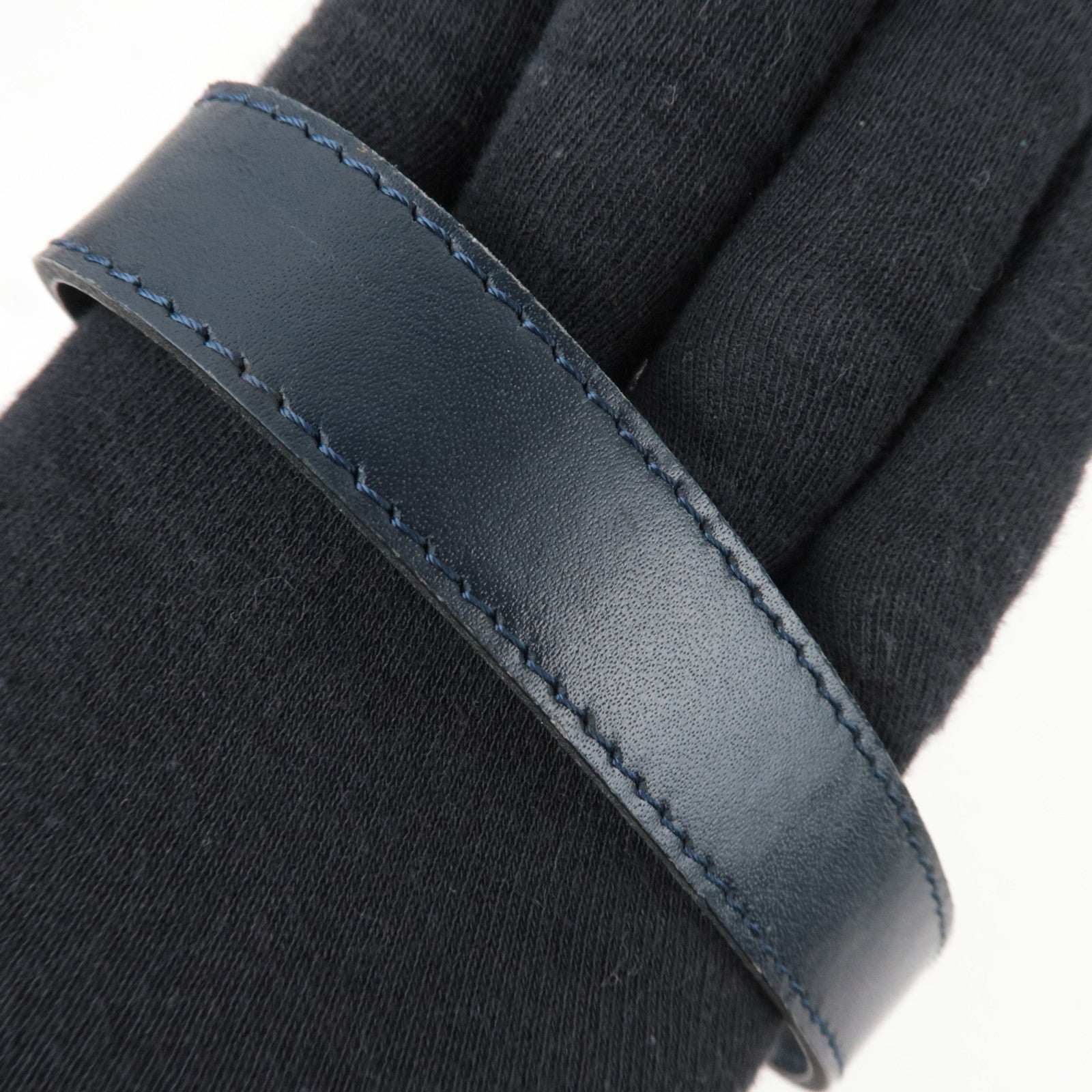 SAINT LAURENT YSL PVC Leather Shoulder Bag Navy