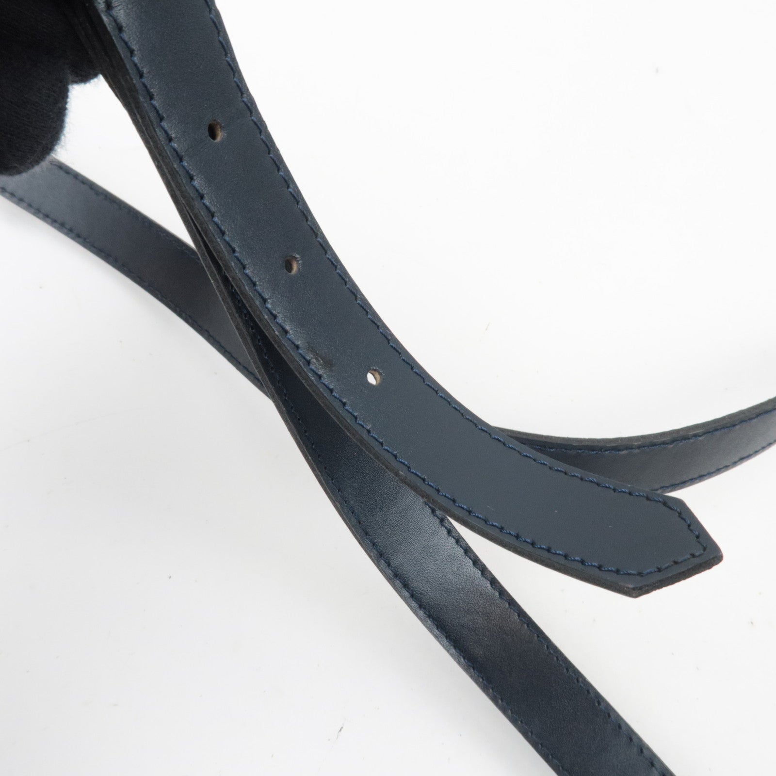 SAINT LAURENT YSL PVC Leather Shoulder Bag Navy