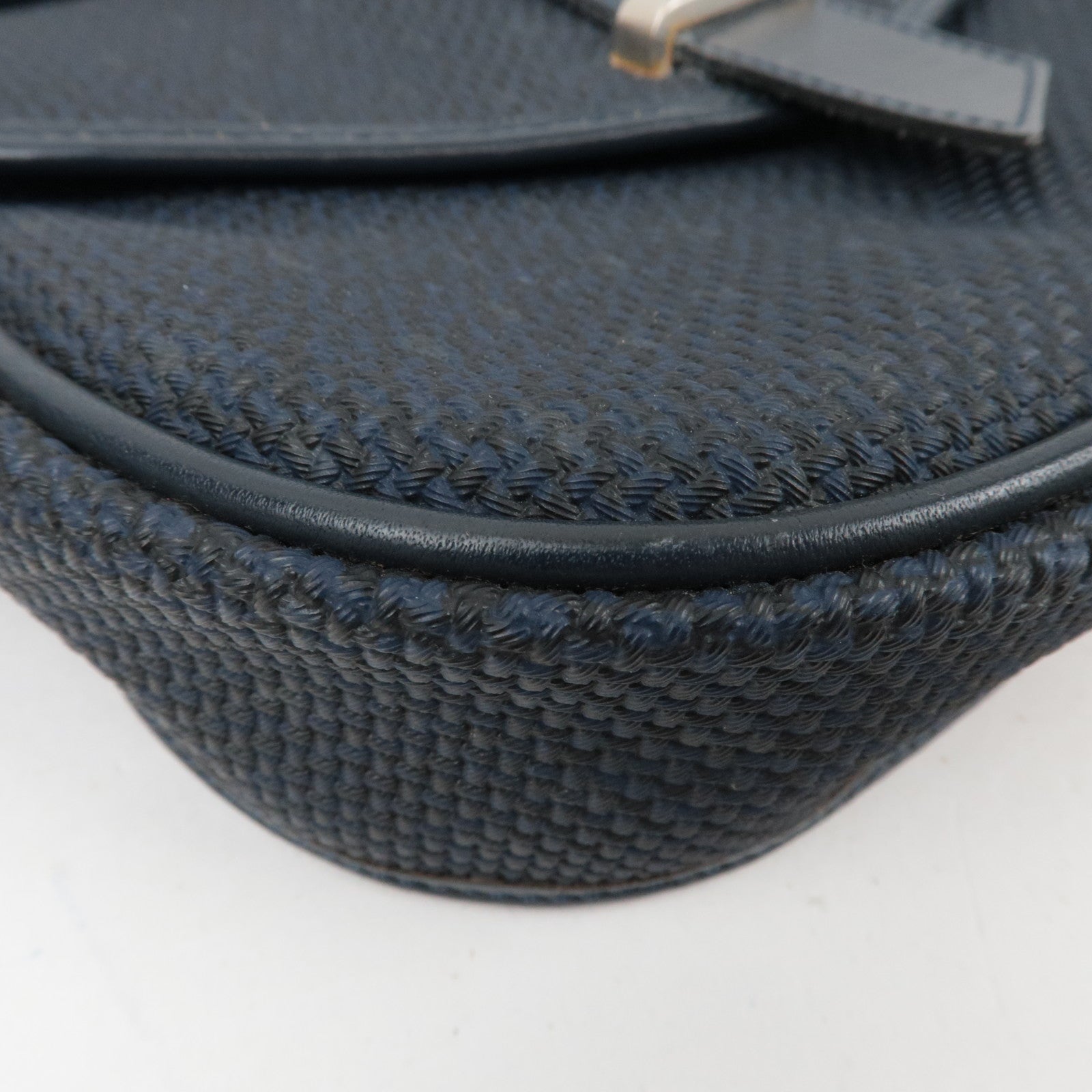 SAINT LAURENT YSL PVC Leather Shoulder Bag Navy