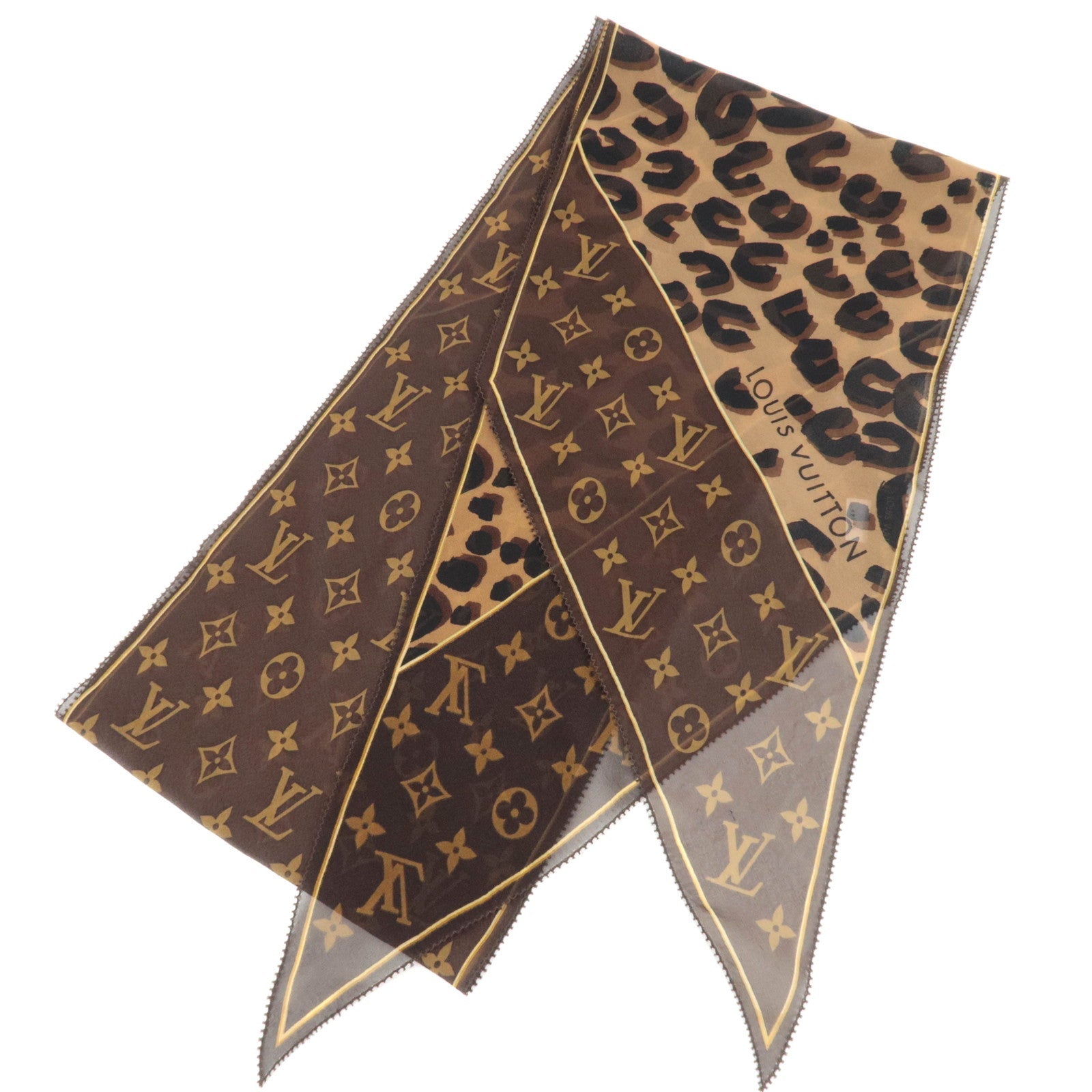 Louis Vuitton Echarpe Monogram Leopard 100% Silk Scarf M7212386051