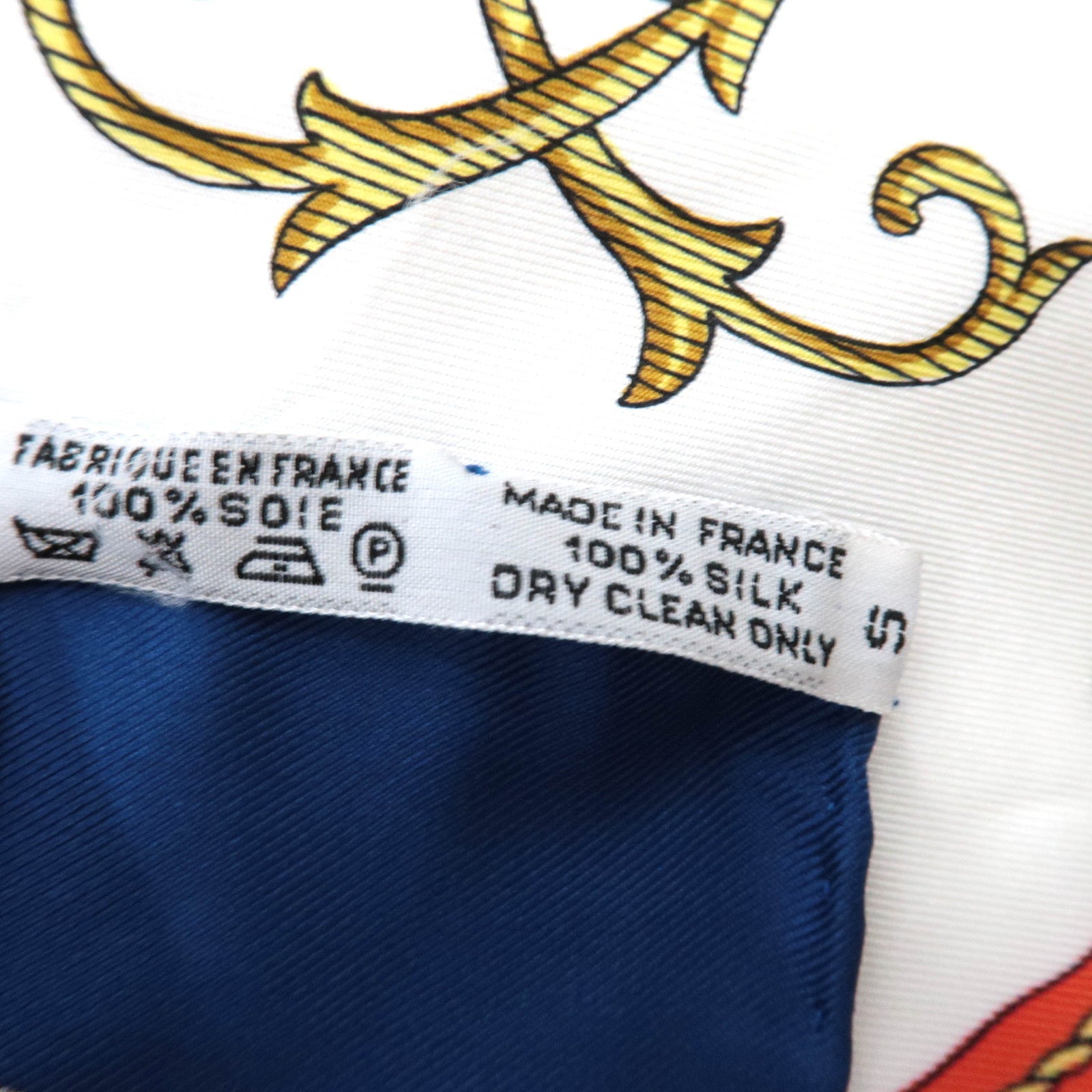 HERMES Carre 90 100% Silk Scarf VUE DU DE CARROSSE LA GALERE LA REALE White Navy