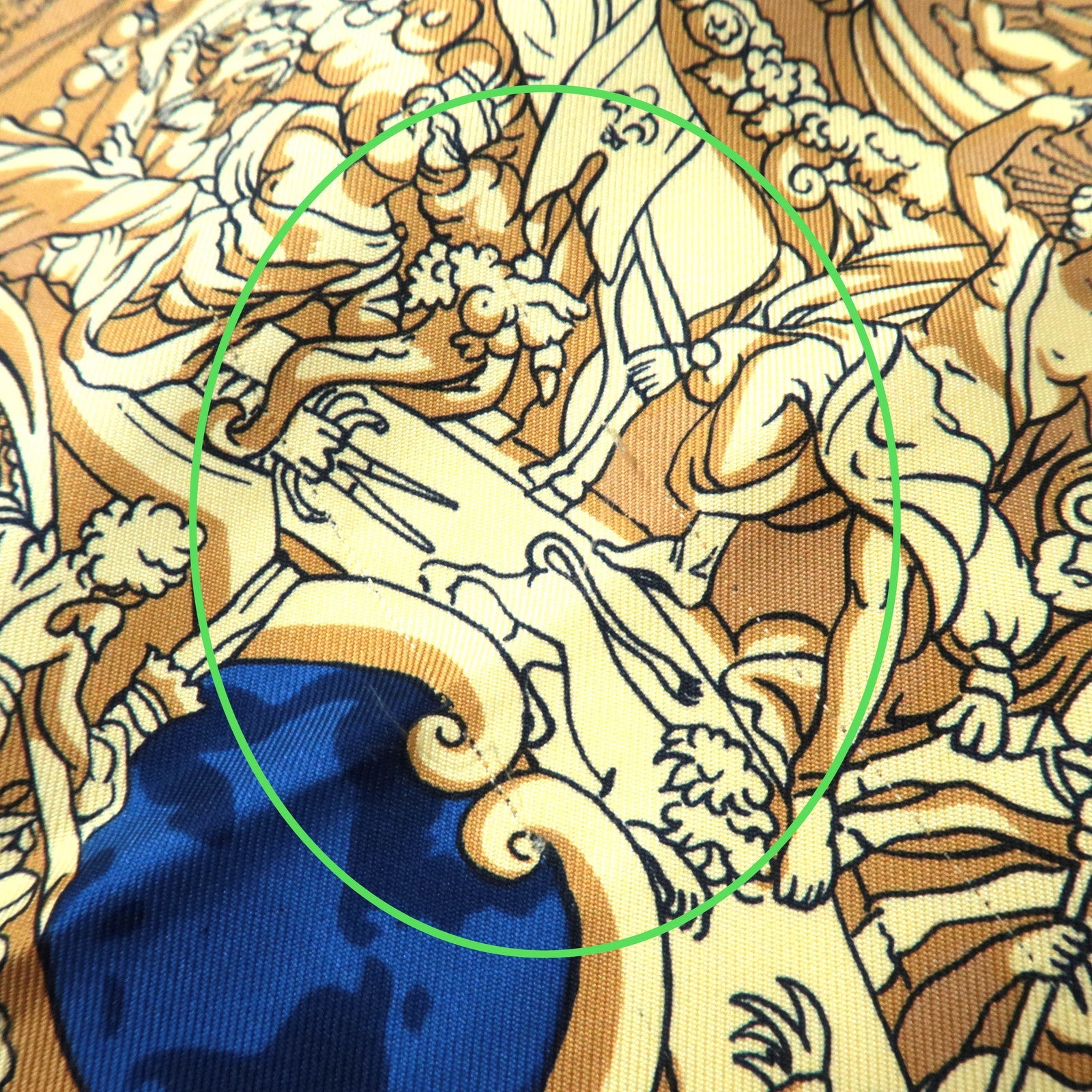 HERMES Carre 90 100% Silk Scarf VUE DU DE CARROSSE LA GALERE LA REALE White Navy