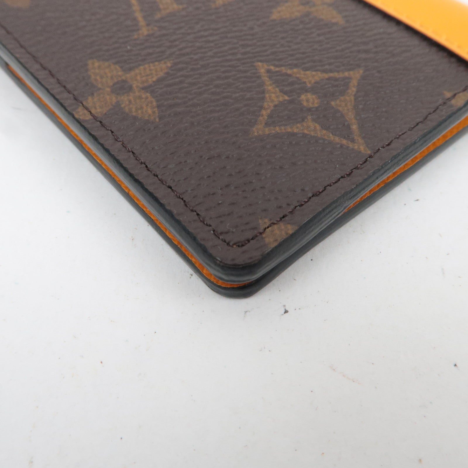 Louis Vuitton Monogram Macassar Organizer De Poche Card Case Saffron M82547