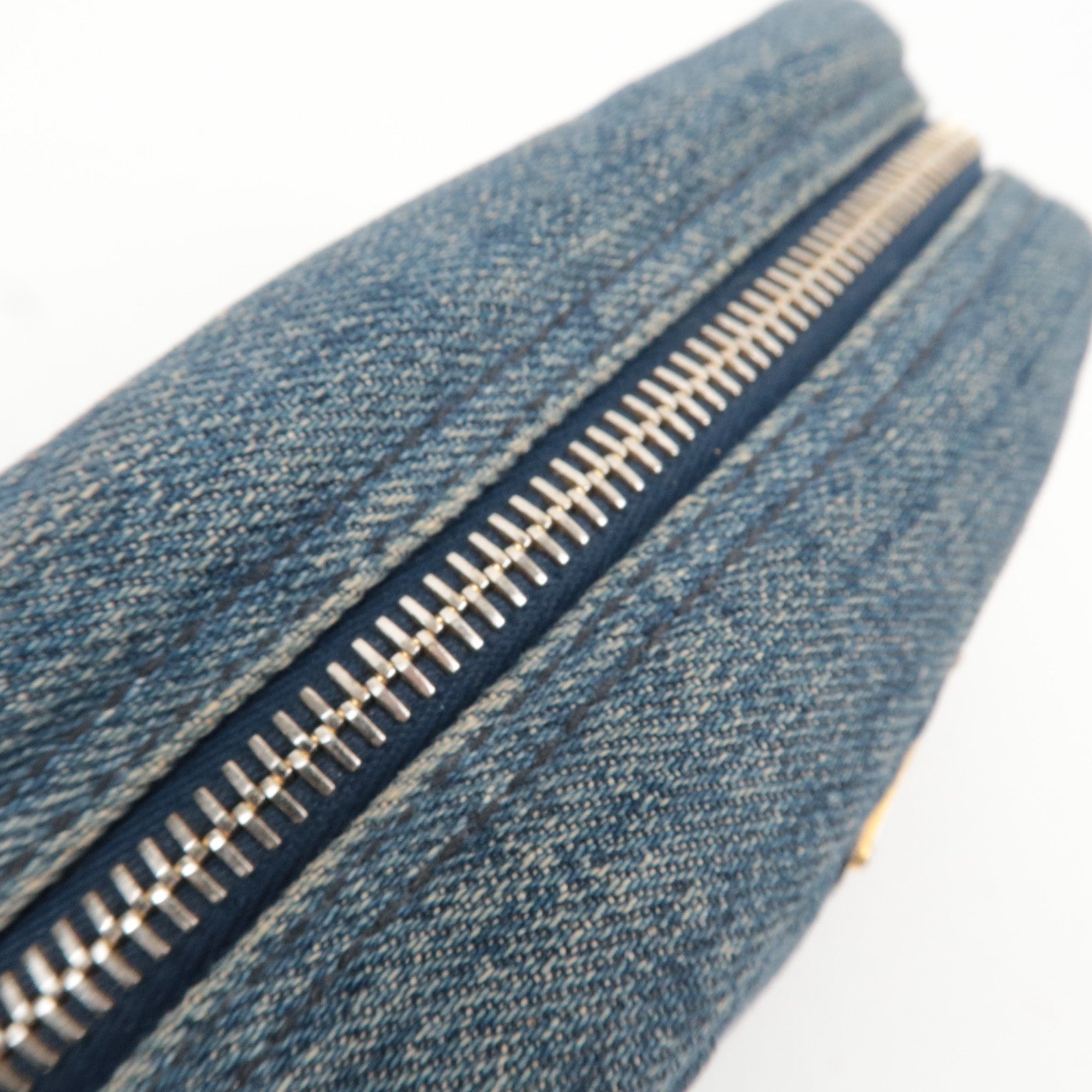 PRADA Small Pouch Cosmetic Pouch Denim Blue