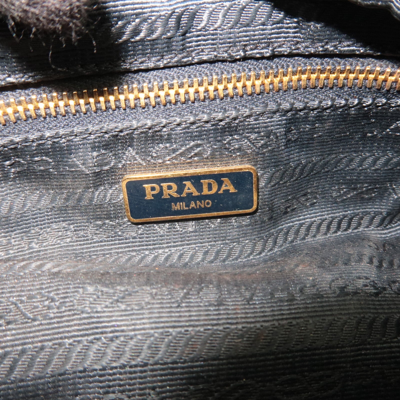 PRADA Small Pouch Cosmetic Pouch Denim Blue