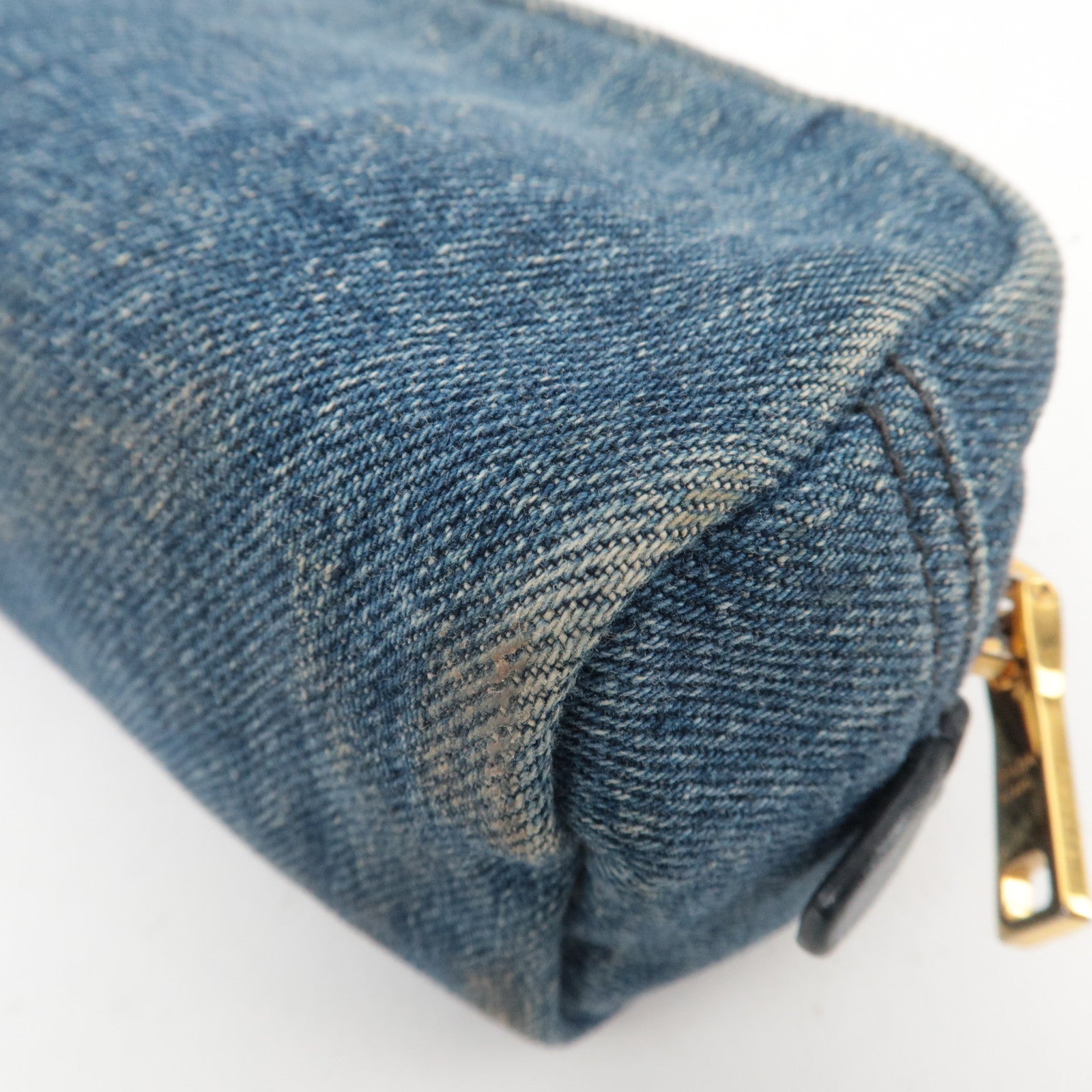 PRADA Small Pouch Cosmetic Pouch Denim Blue
