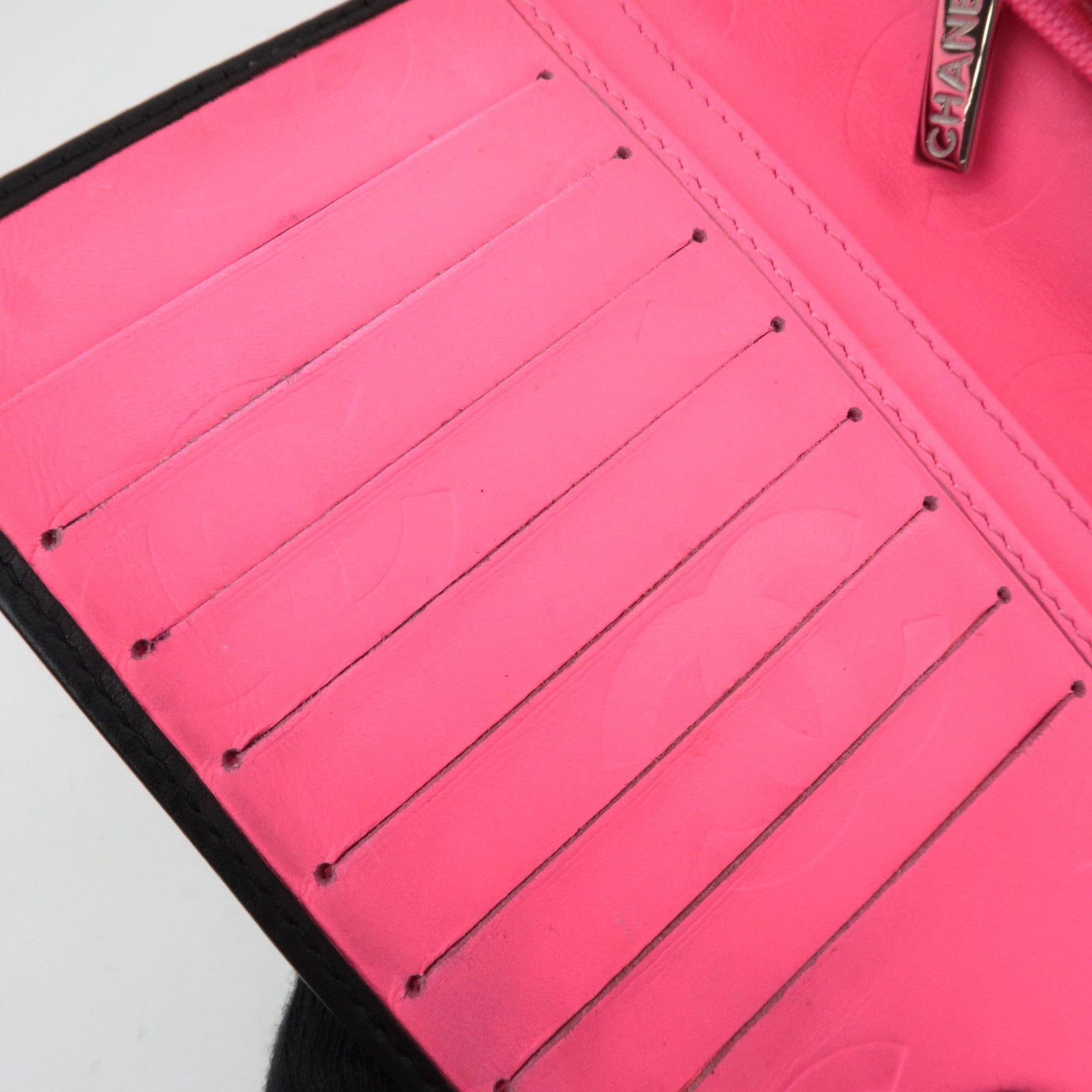 CHANEL Cambon Line Wallet Lambskin Patent Leather Black 11203051