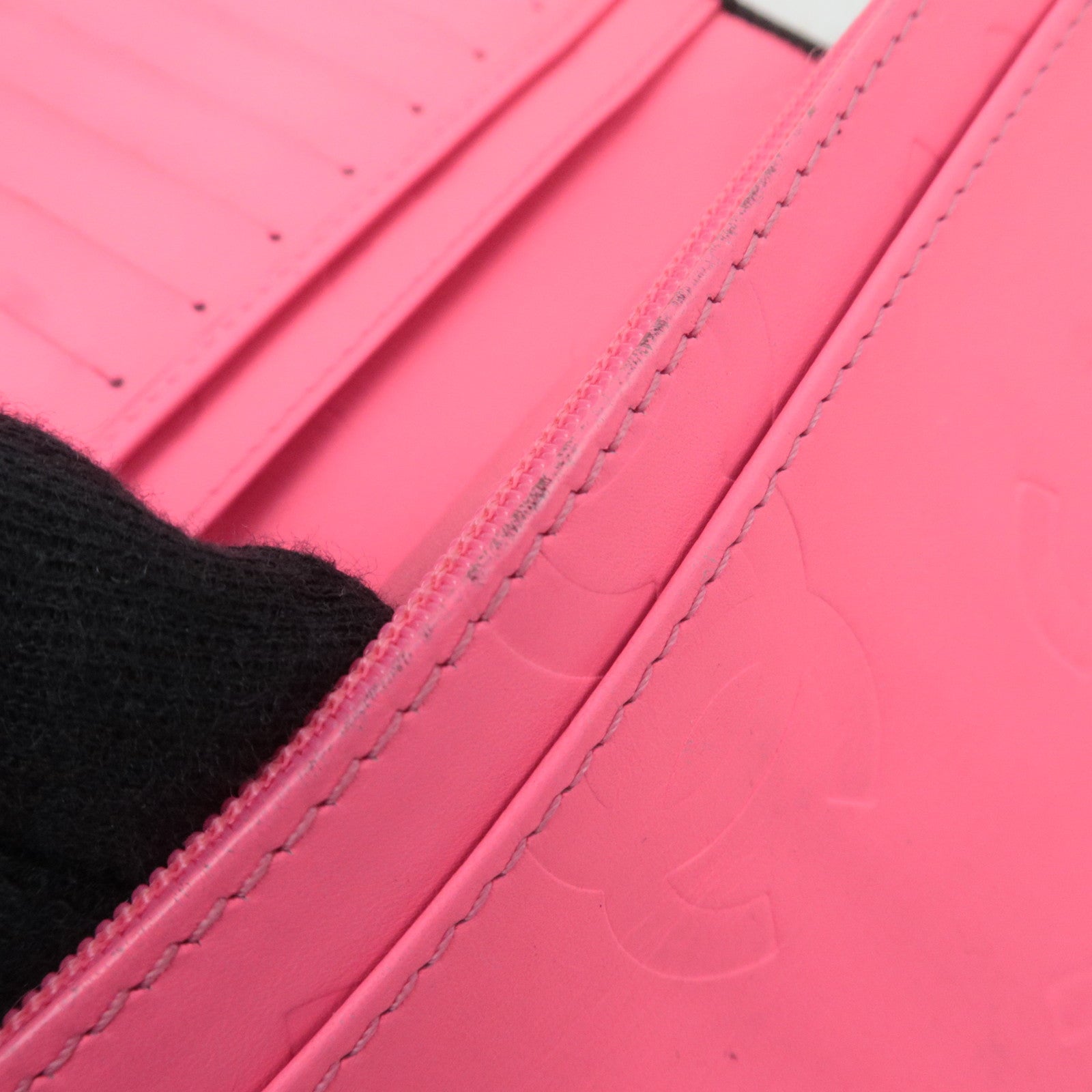 CHANEL Cambon Line Wallet Lambskin Patent Leather Black 11203051