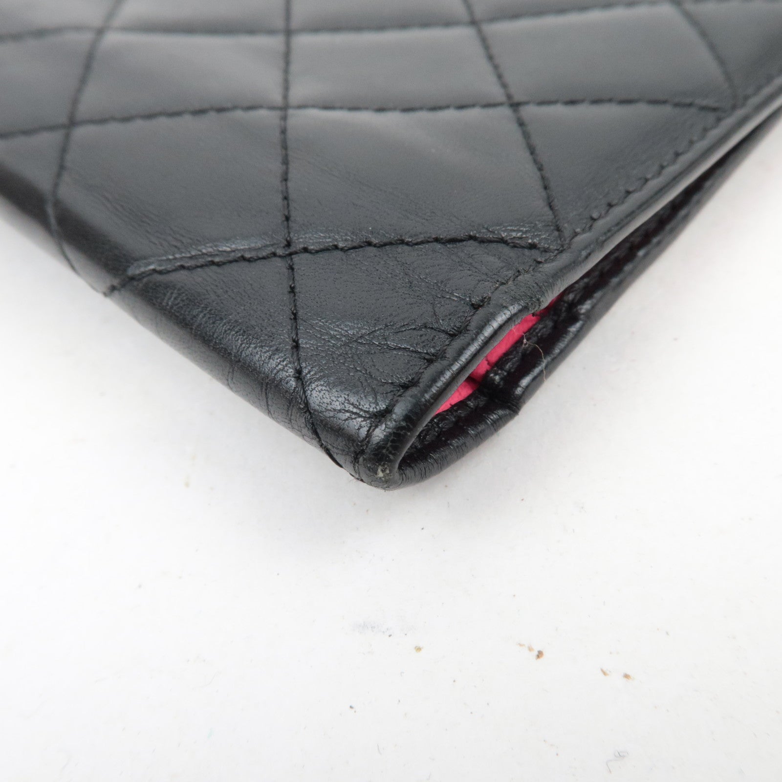 CHANEL Cambon Line Wallet Lambskin Patent Leather Black 11203051