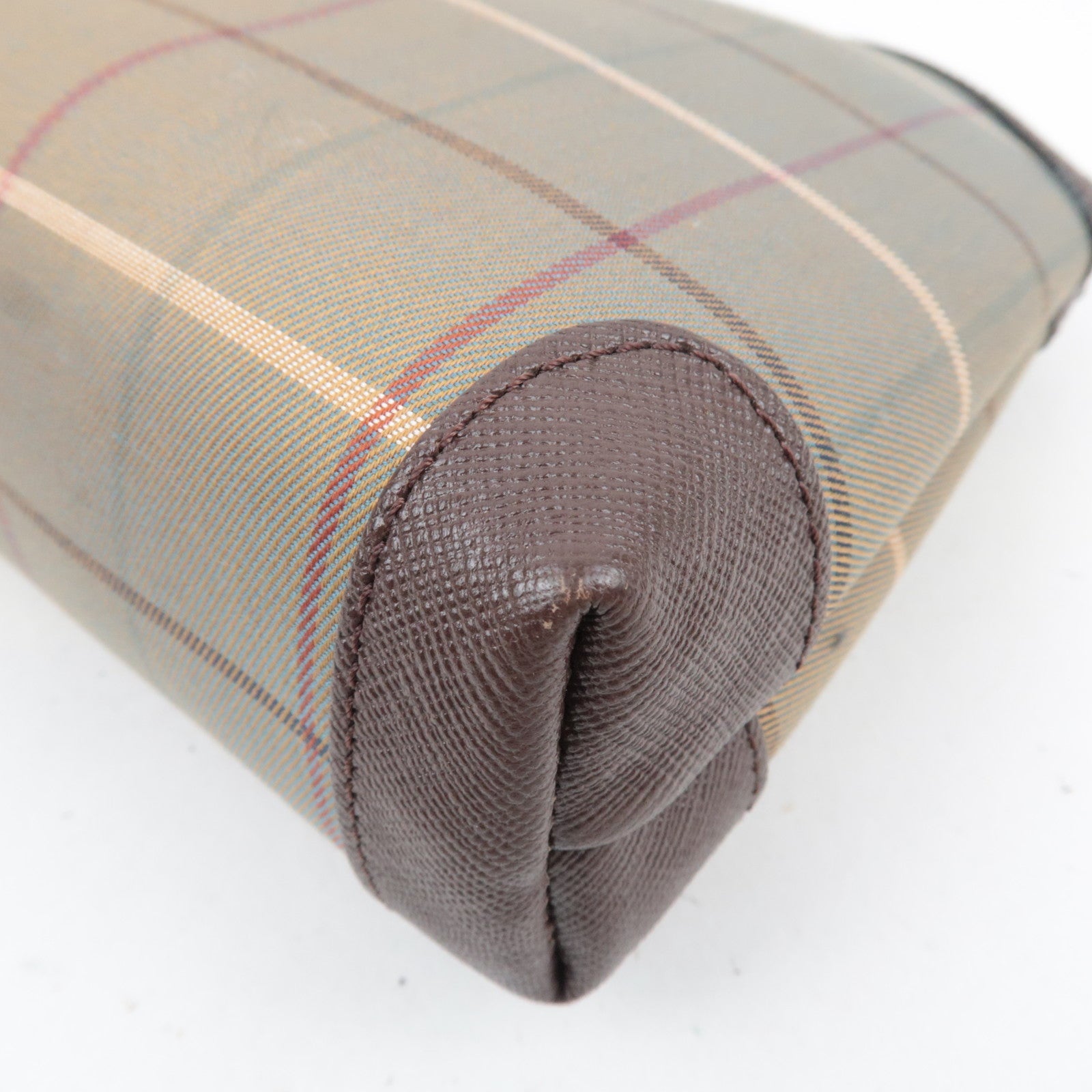 BURBERRY Burberrys Plaid Cosmetic Pouch Khaki