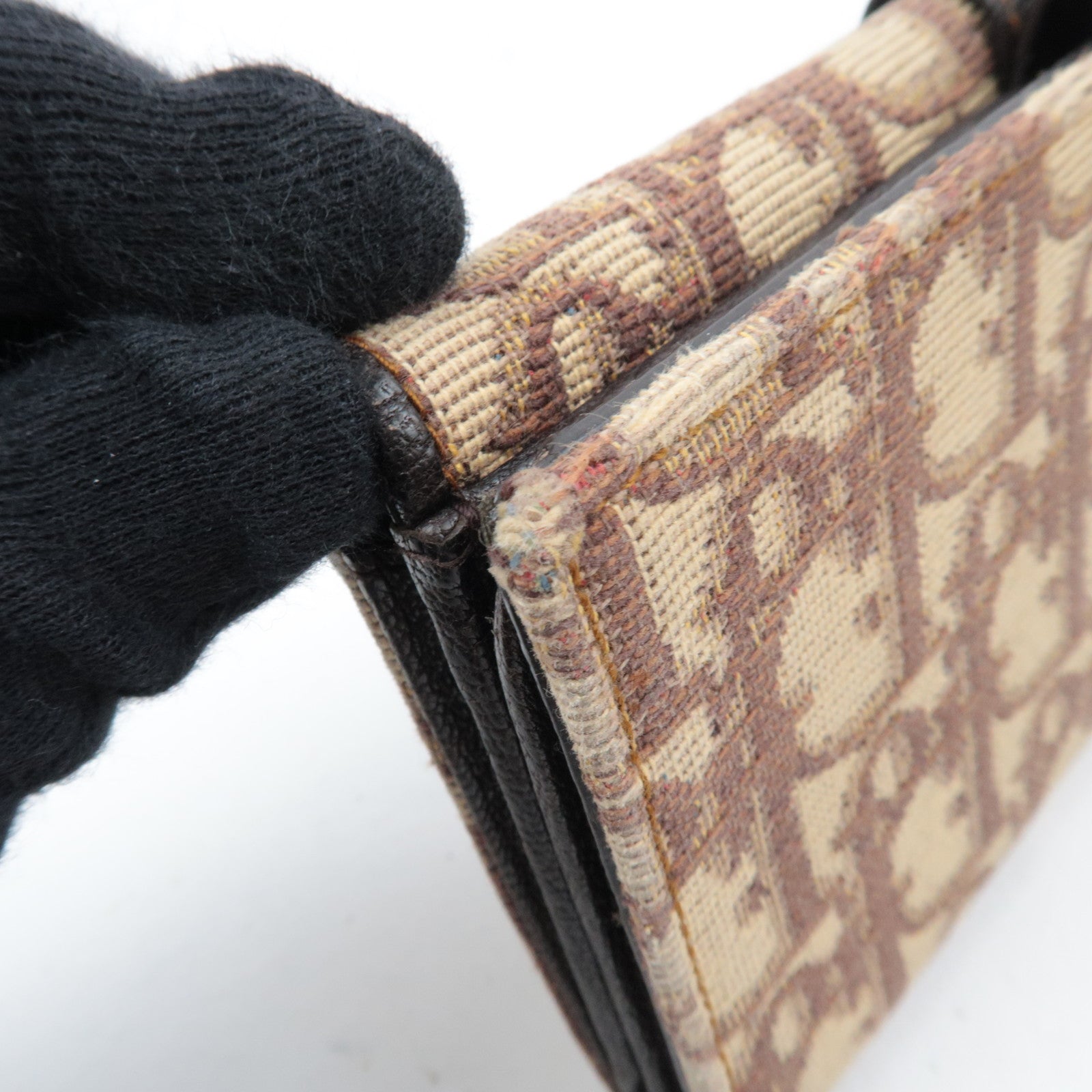 Christian Dior Trotter Double Hook Wallet Beige