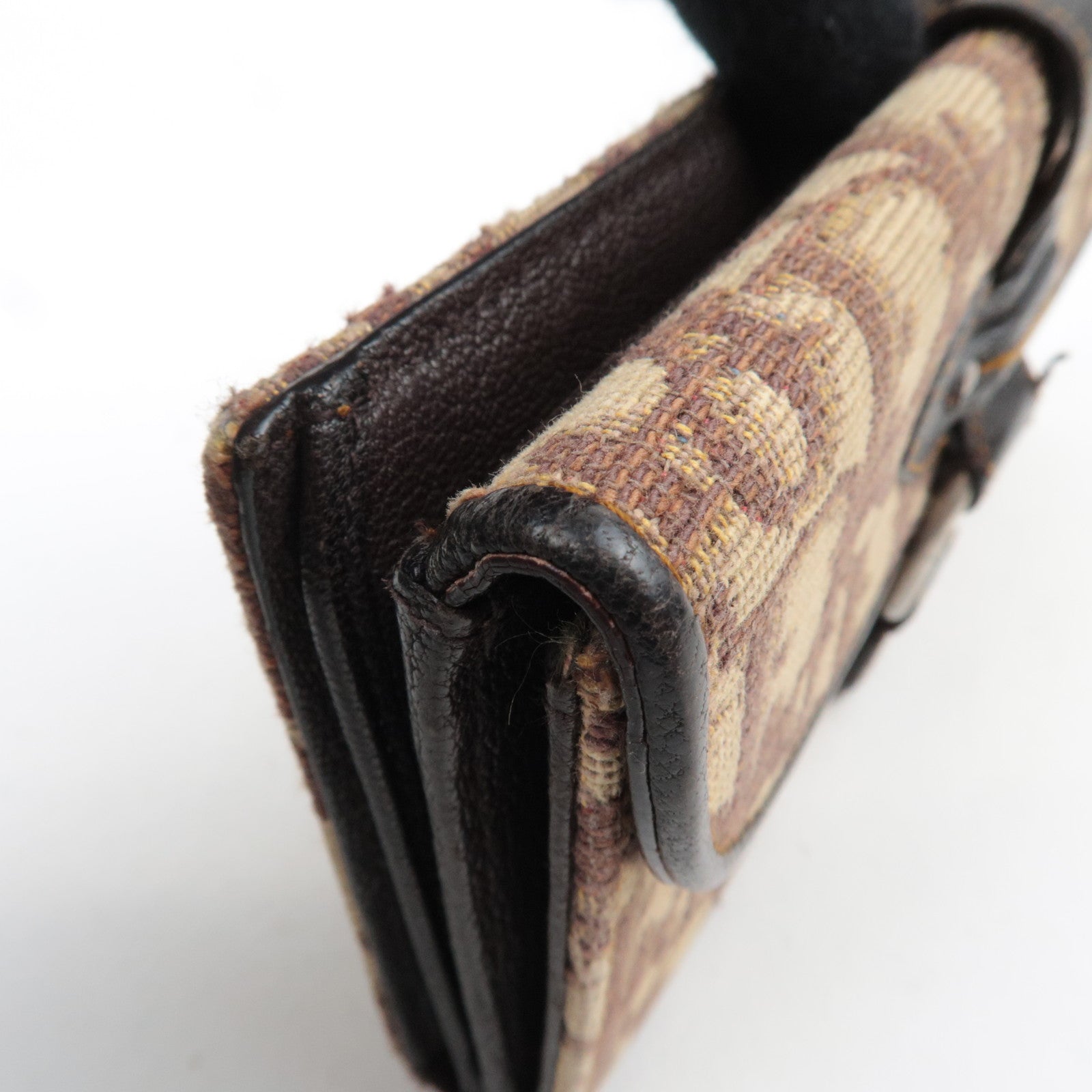 Christian Dior Trotter Double Hook Wallet Beige