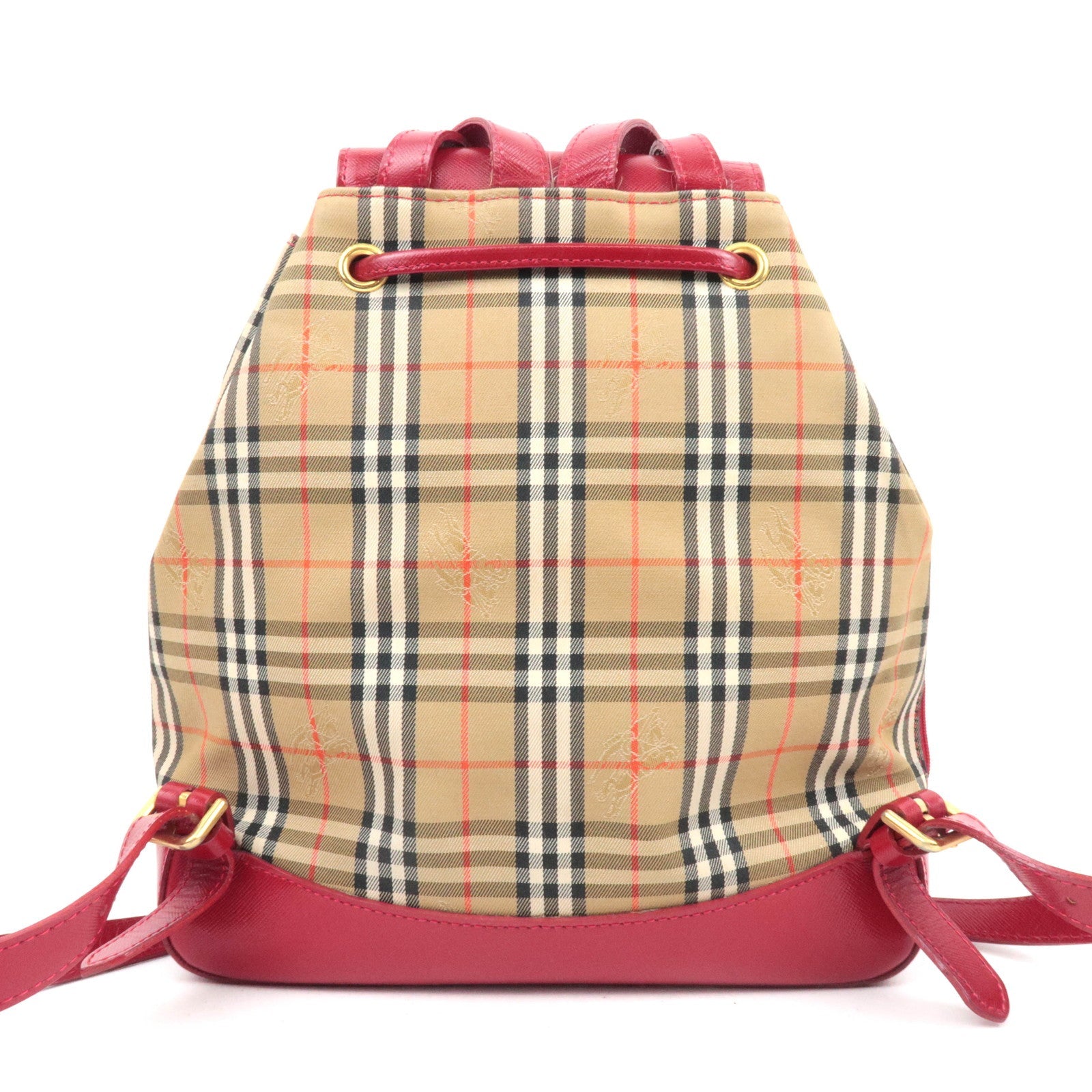 BURBERRY Burberrys Nova Plaid Canvas Leather Backpack