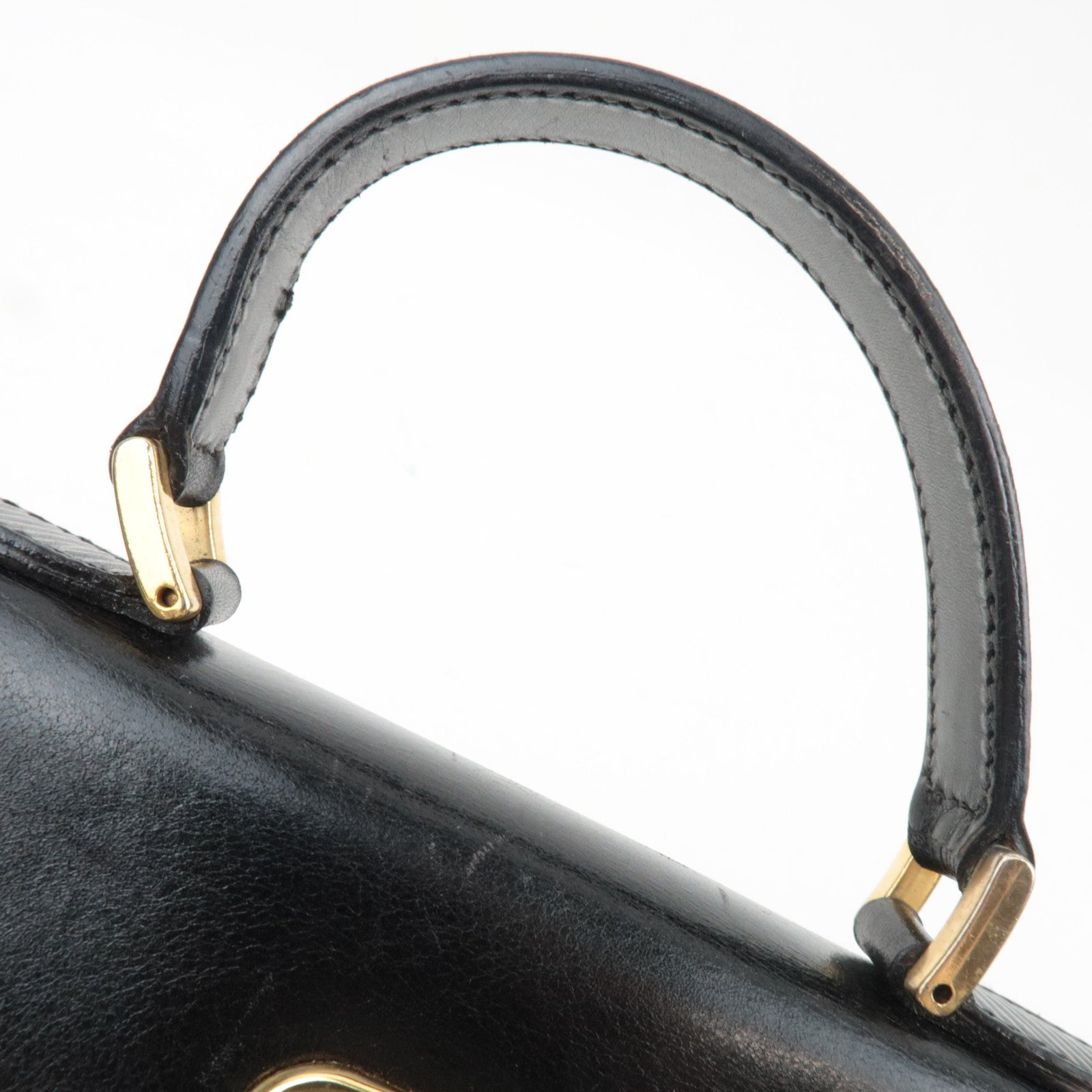 FENDI Small Leather Handbag Black 11652