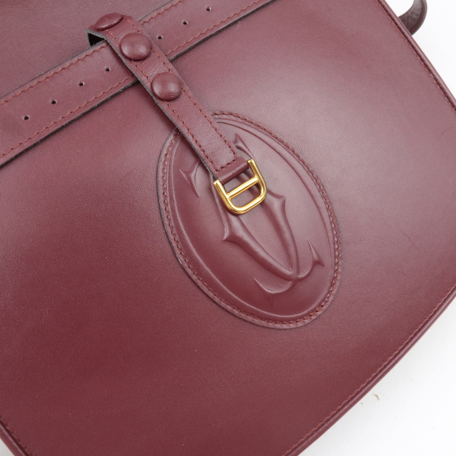 Cartier Must Line Leather Shoulder Bag Bordeaux