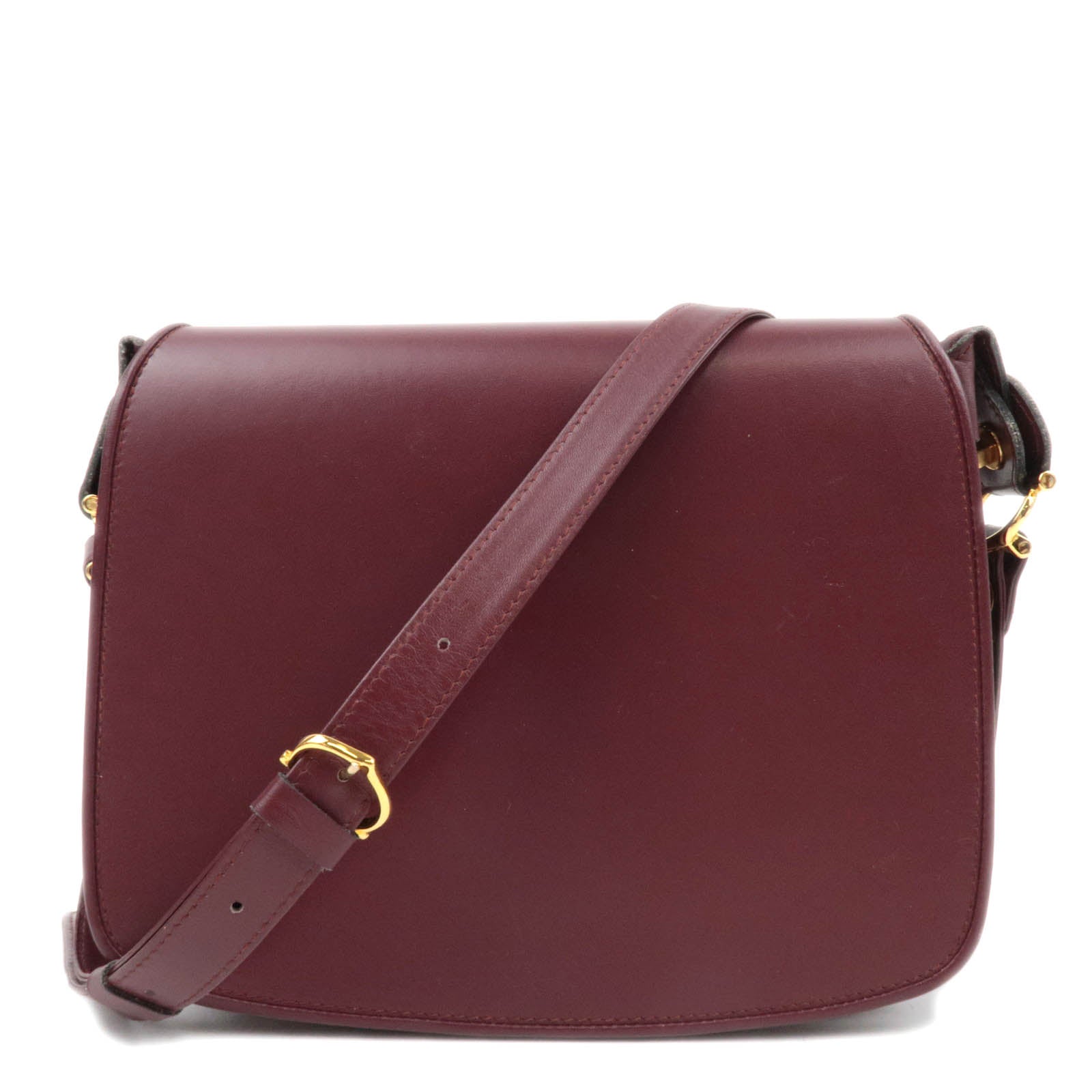 Cartier Must Line Leather Shoulder Bag Bordeaux86298