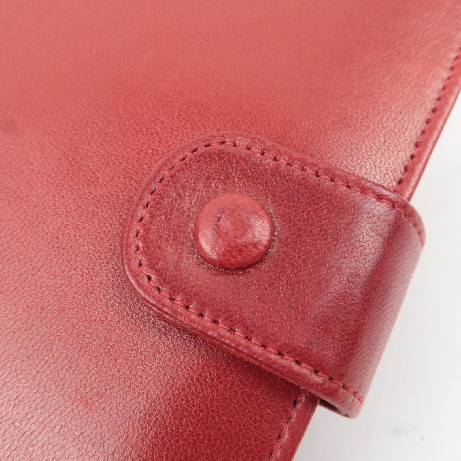 CHANEL Coco Mark Bifold Long Wallet Lambskin Red 3073532