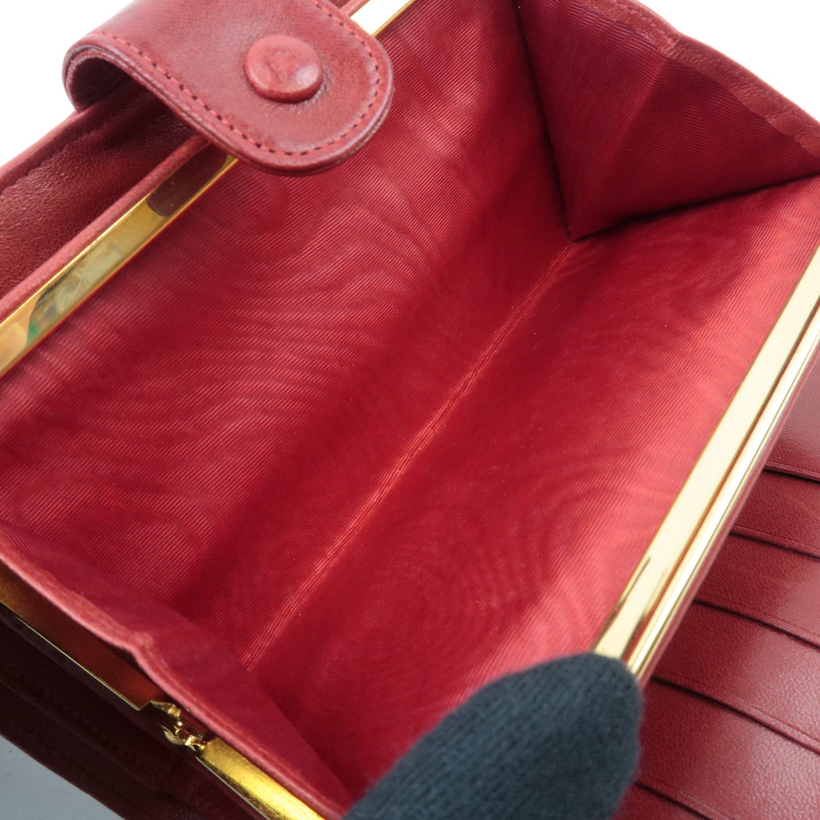 CHANEL Coco Mark Bifold Long Wallet Lambskin Red 3073532