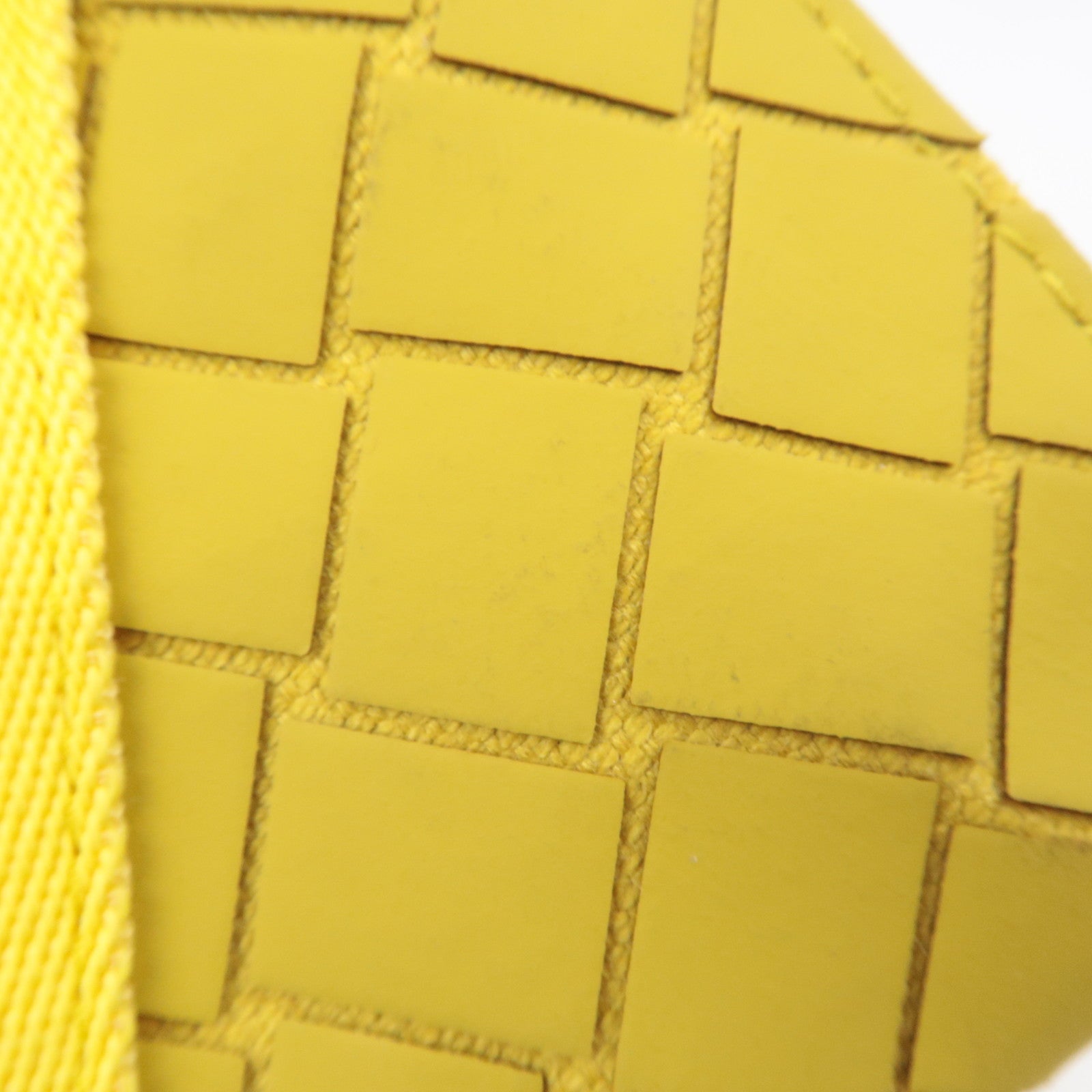 BOTTEGA VENETA Intrecciato Flat Clutch Rubber Canvas Yellow