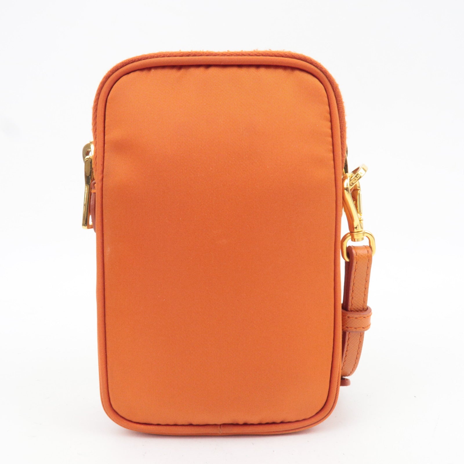 PRADA Mini Shoulder Bag Phone Case Nylon Orange