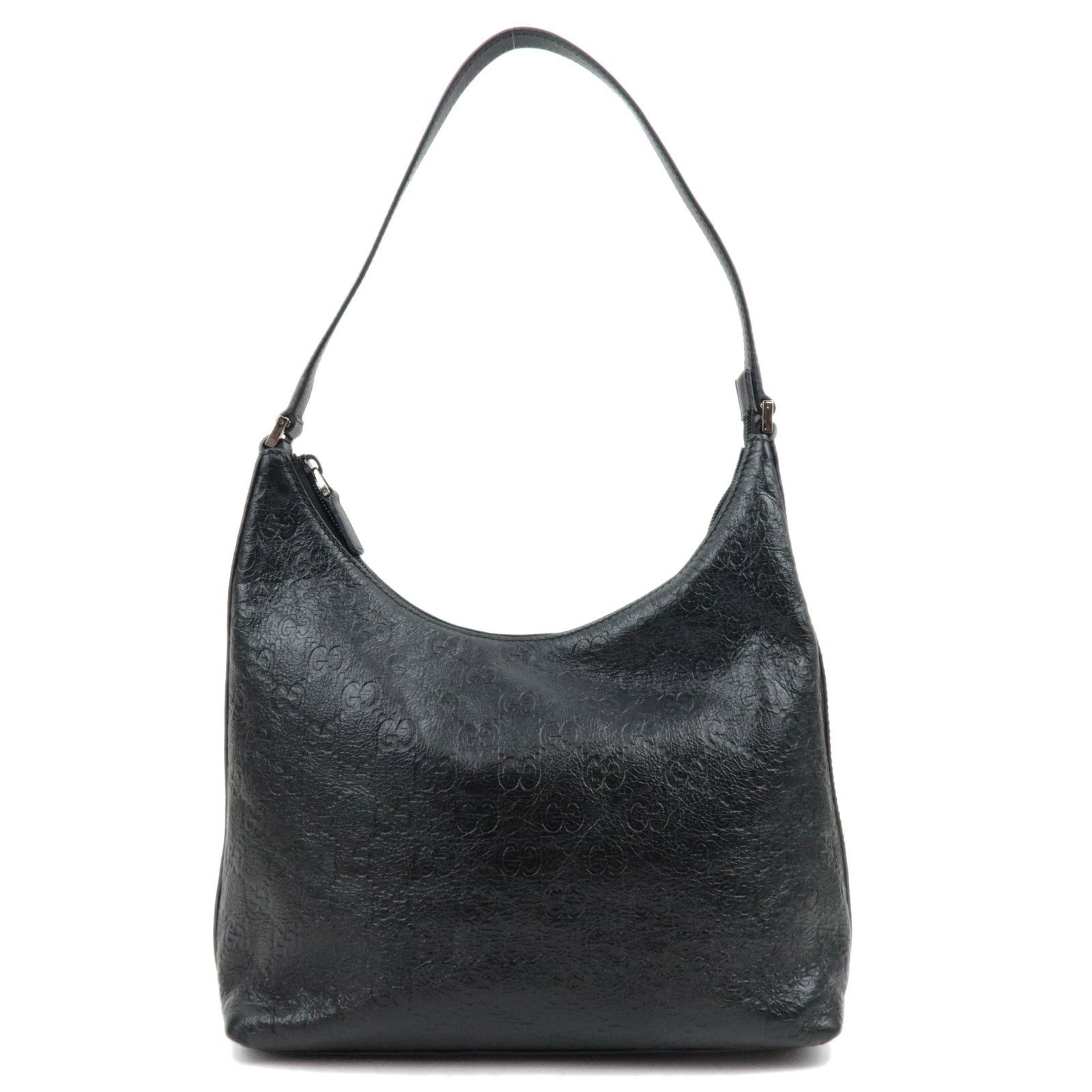 GUCCI Guccissima Leather Shoulder Bag Black 25728286329