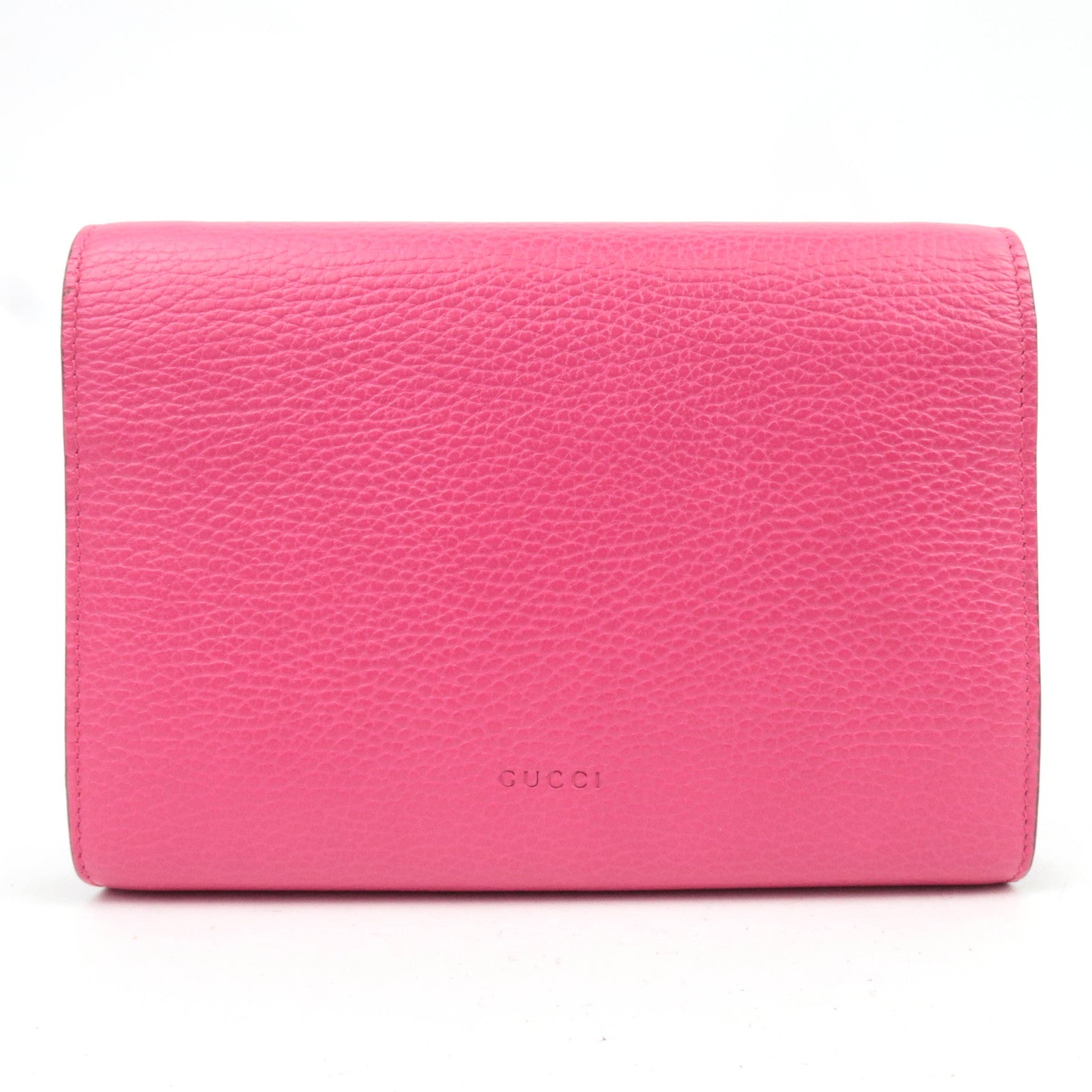 GUCCI Dionysus Leather Chain Bag WOC Pink 401231