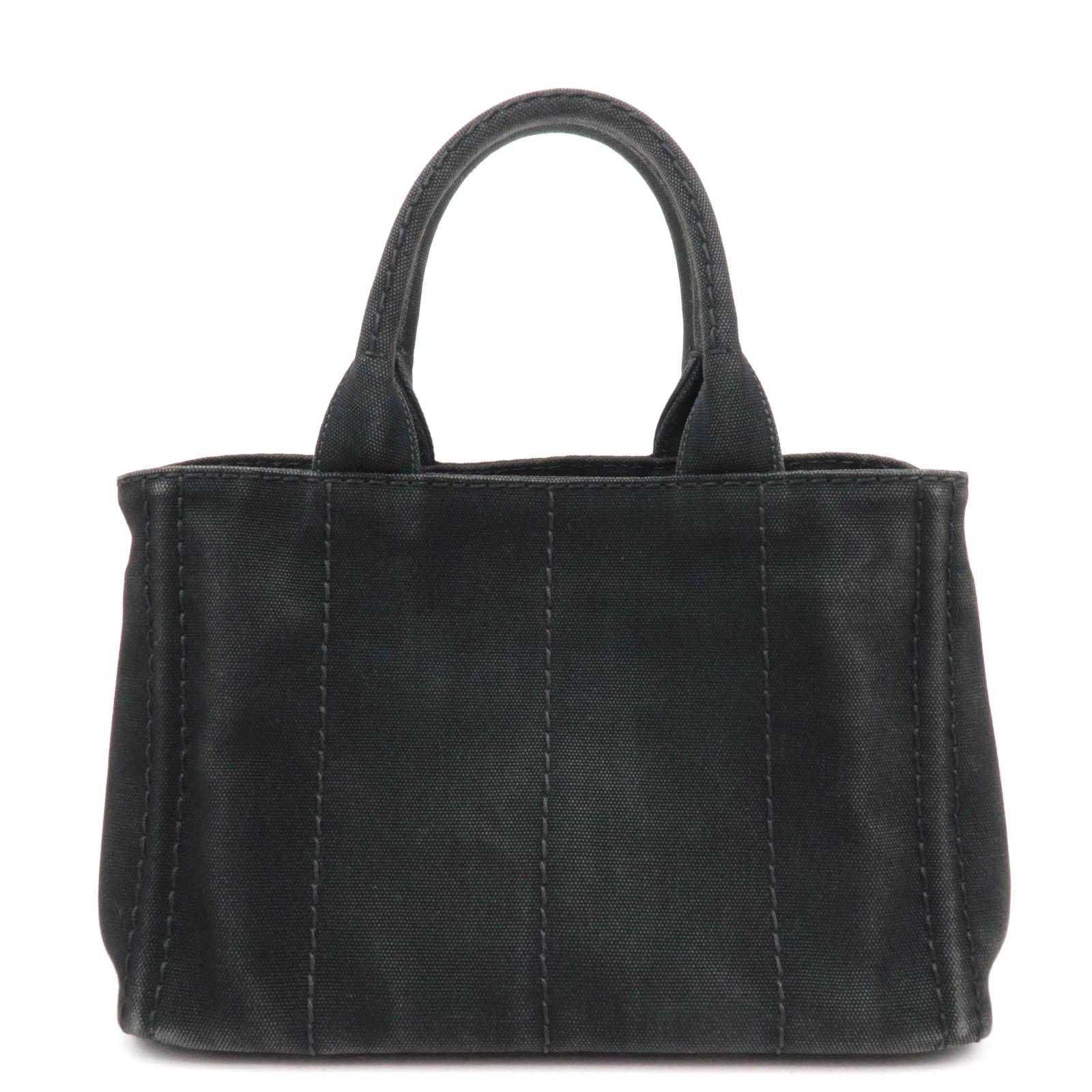 PRADA Canapa Mini Canvas 2Way Tote Bag Black 1BG439