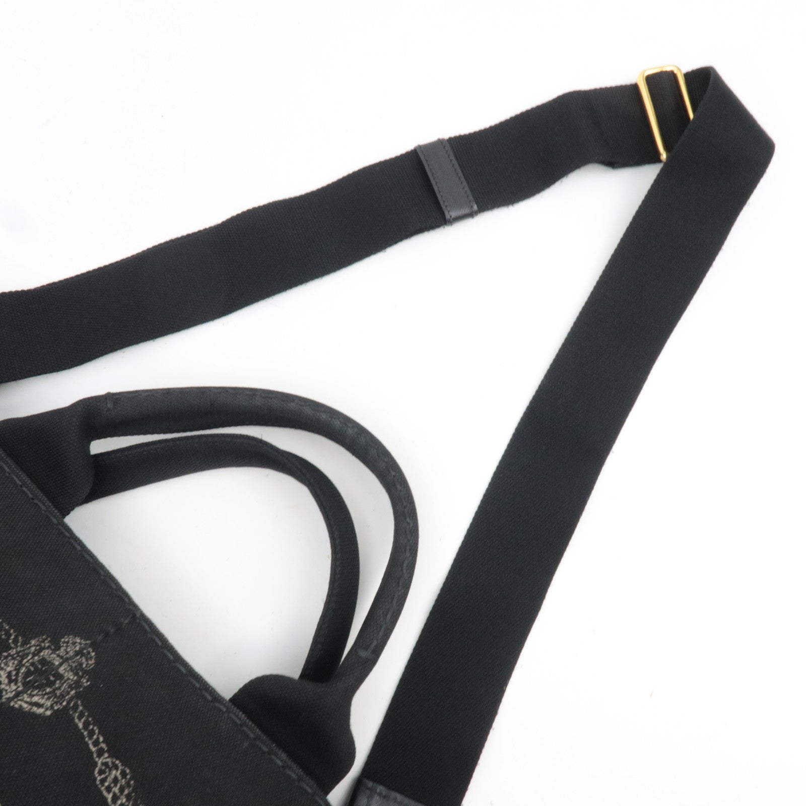 PRADA Canapa Large Canvas 2Way Tote Bag Black