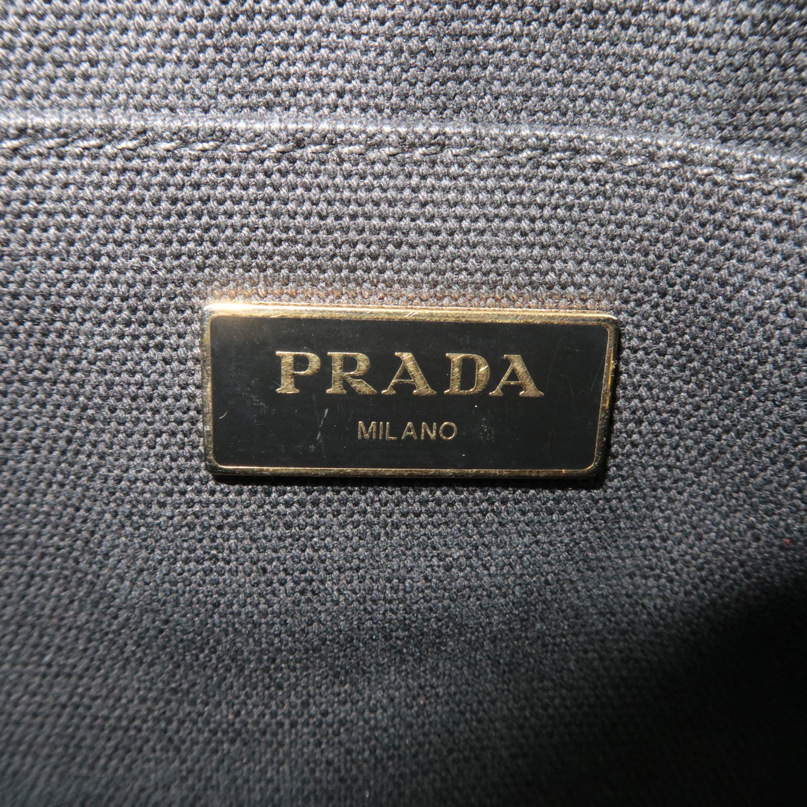 PRADA Canapa Large Canvas 2Way Tote Bag Black