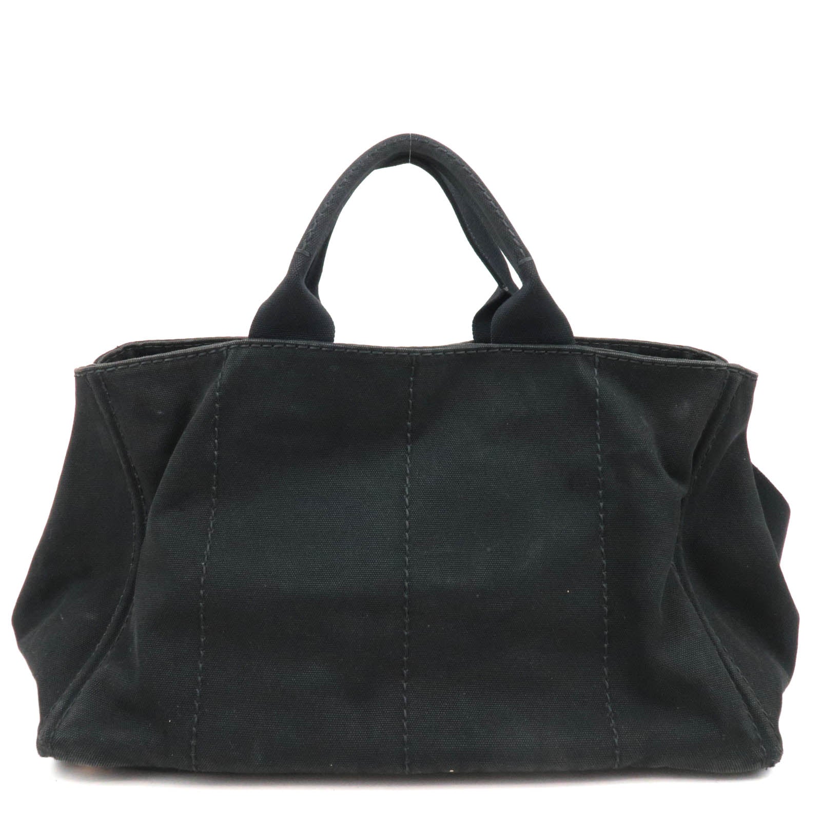 PRADA Canapa Large Canvas 2Way Tote Bag Black