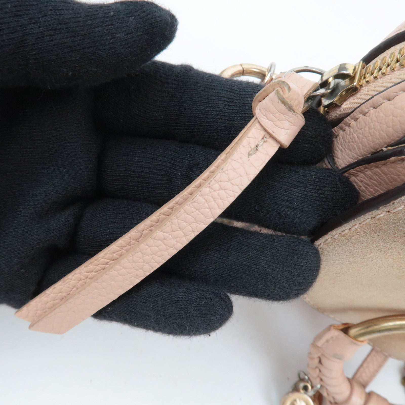 Chloe SEE BY CHLOE Suede Leather Chain Shoulder Bag Pink