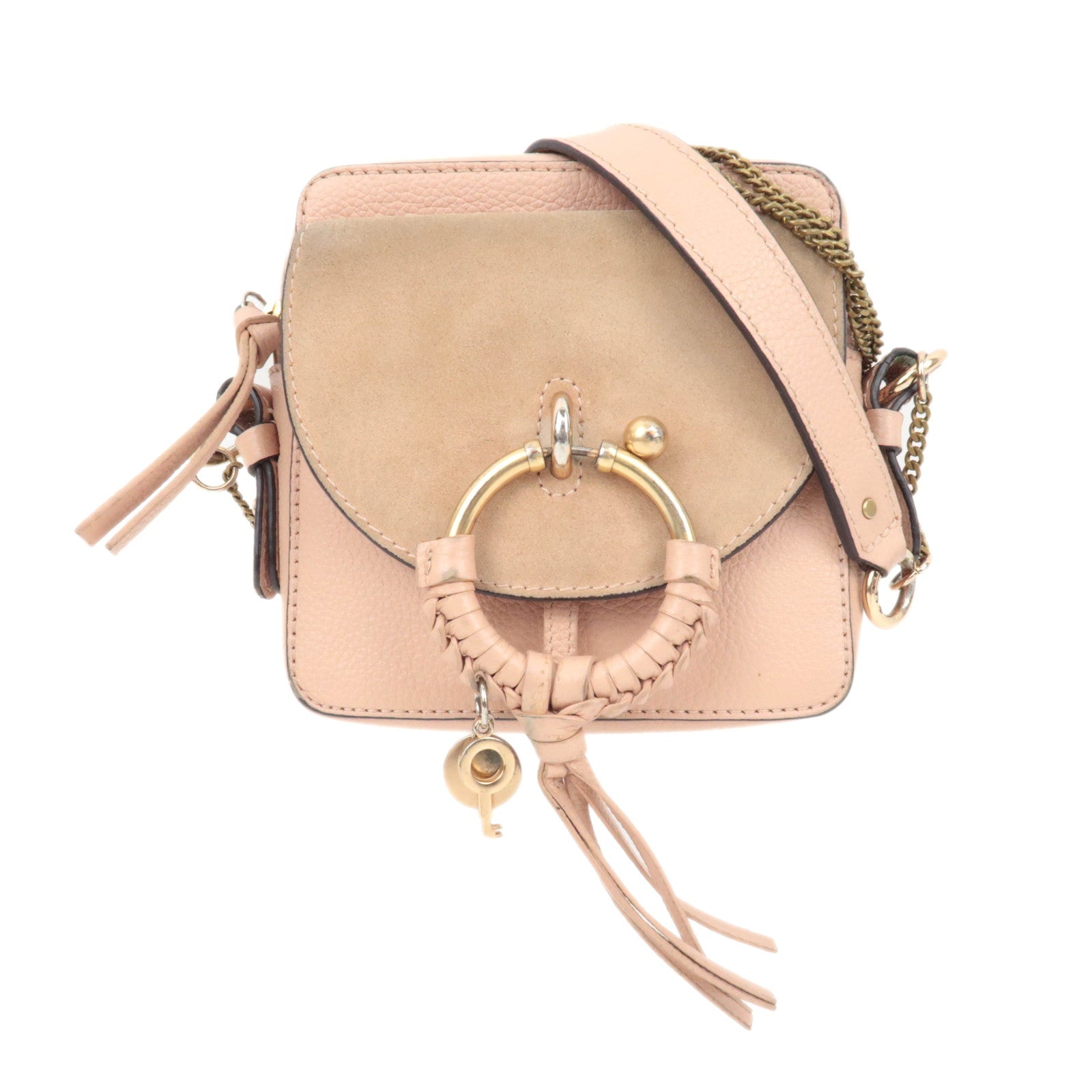 Chloe SEE BY CHLOE Suede Leather Chain Shoulder Bag Pink 86340