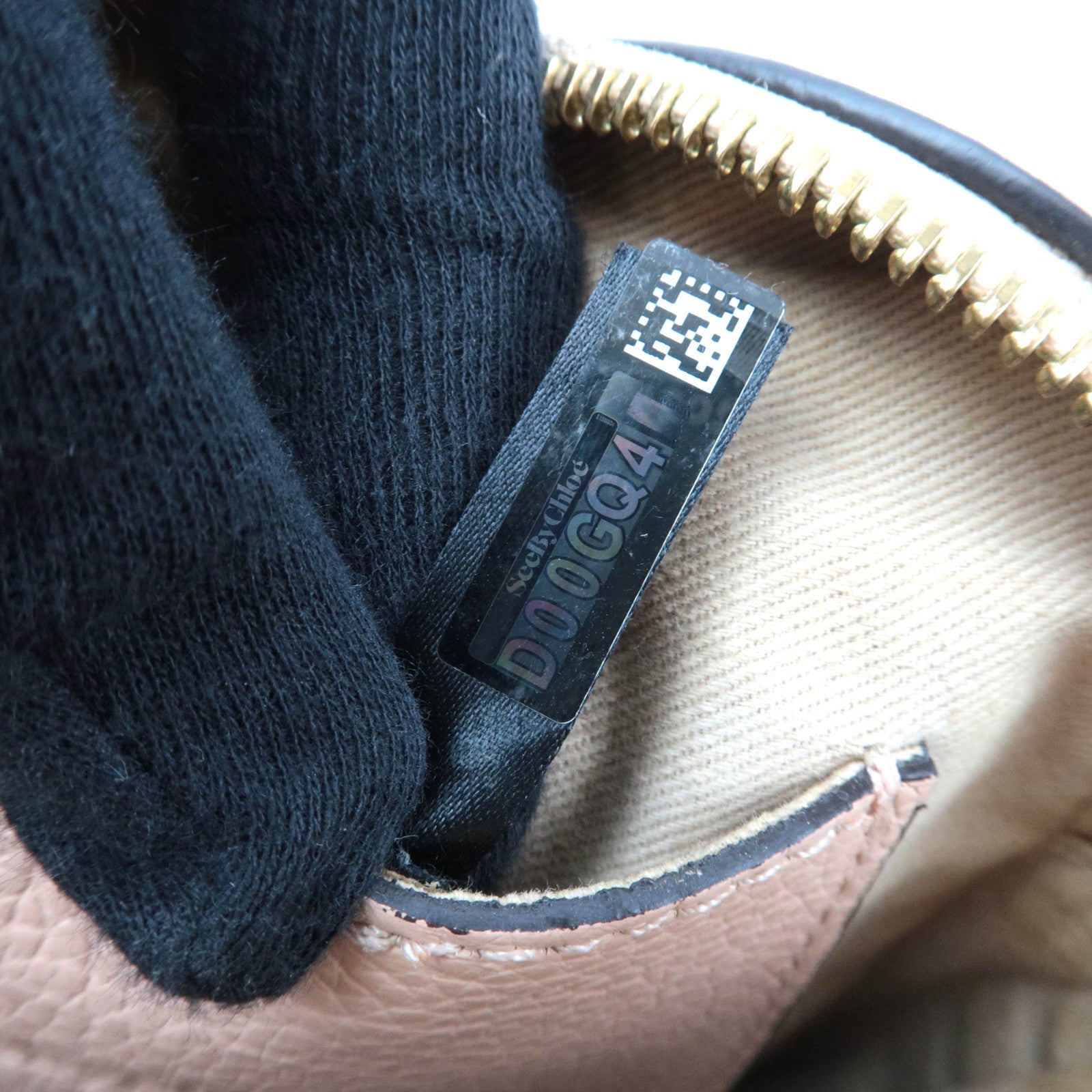 Chloe SEE BY CHLOE Suede Leather Chain Shoulder Bag Pink