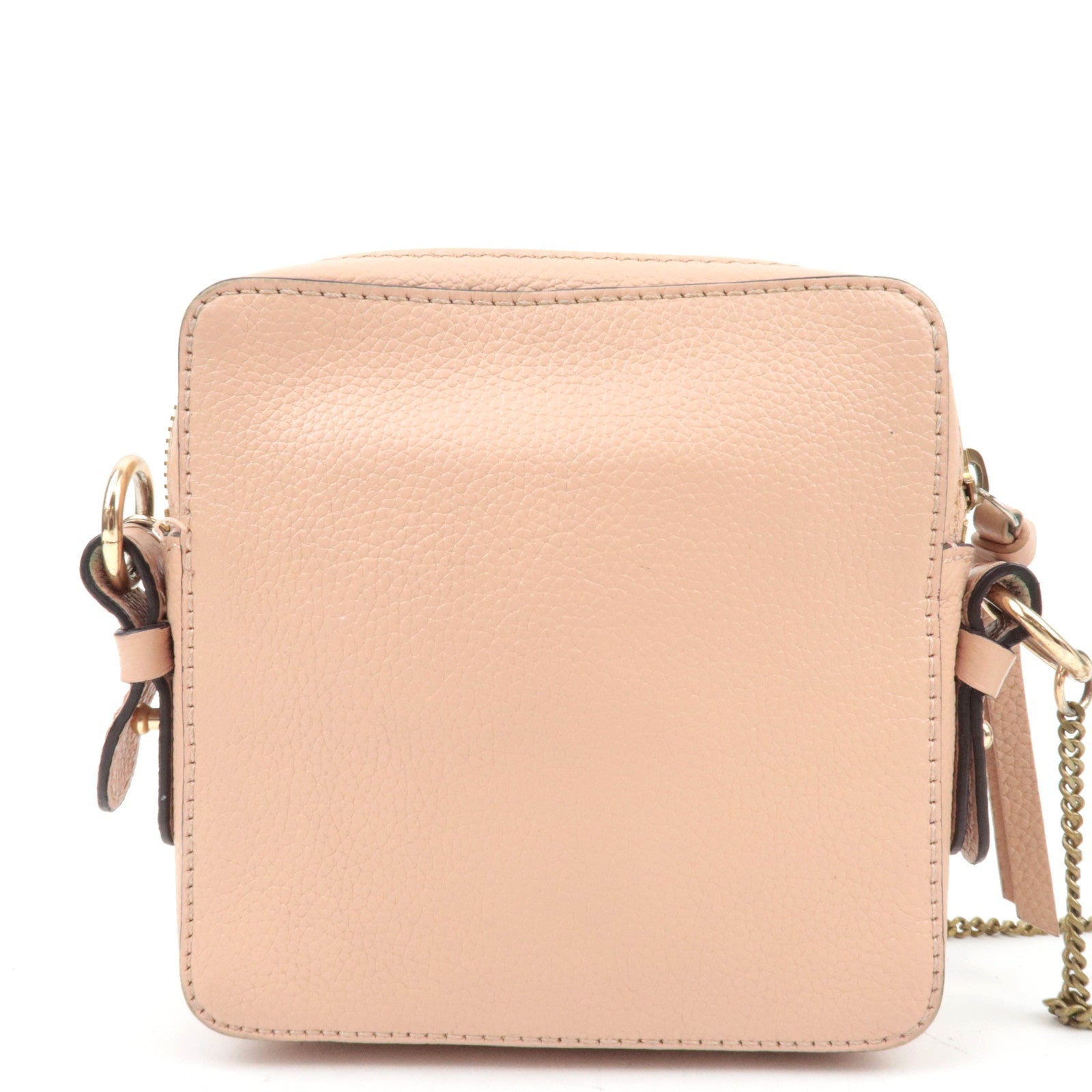 Chloe SEE BY CHLOE Suede Leather Chain Shoulder Bag Pink
