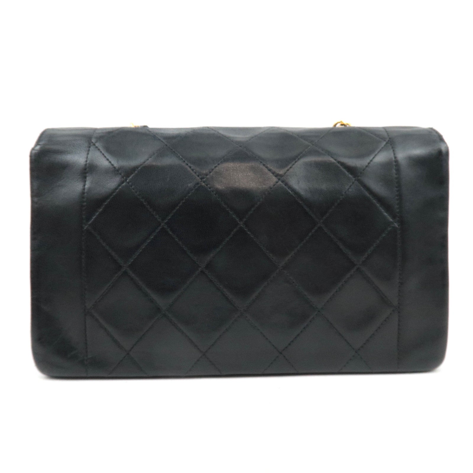 CHANEL Diana Matelasse 23 Chain Shoulder Bag Lambskin Black 2033455